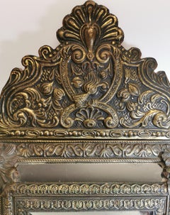 Dutch Brass Framed Mirror Cabinet