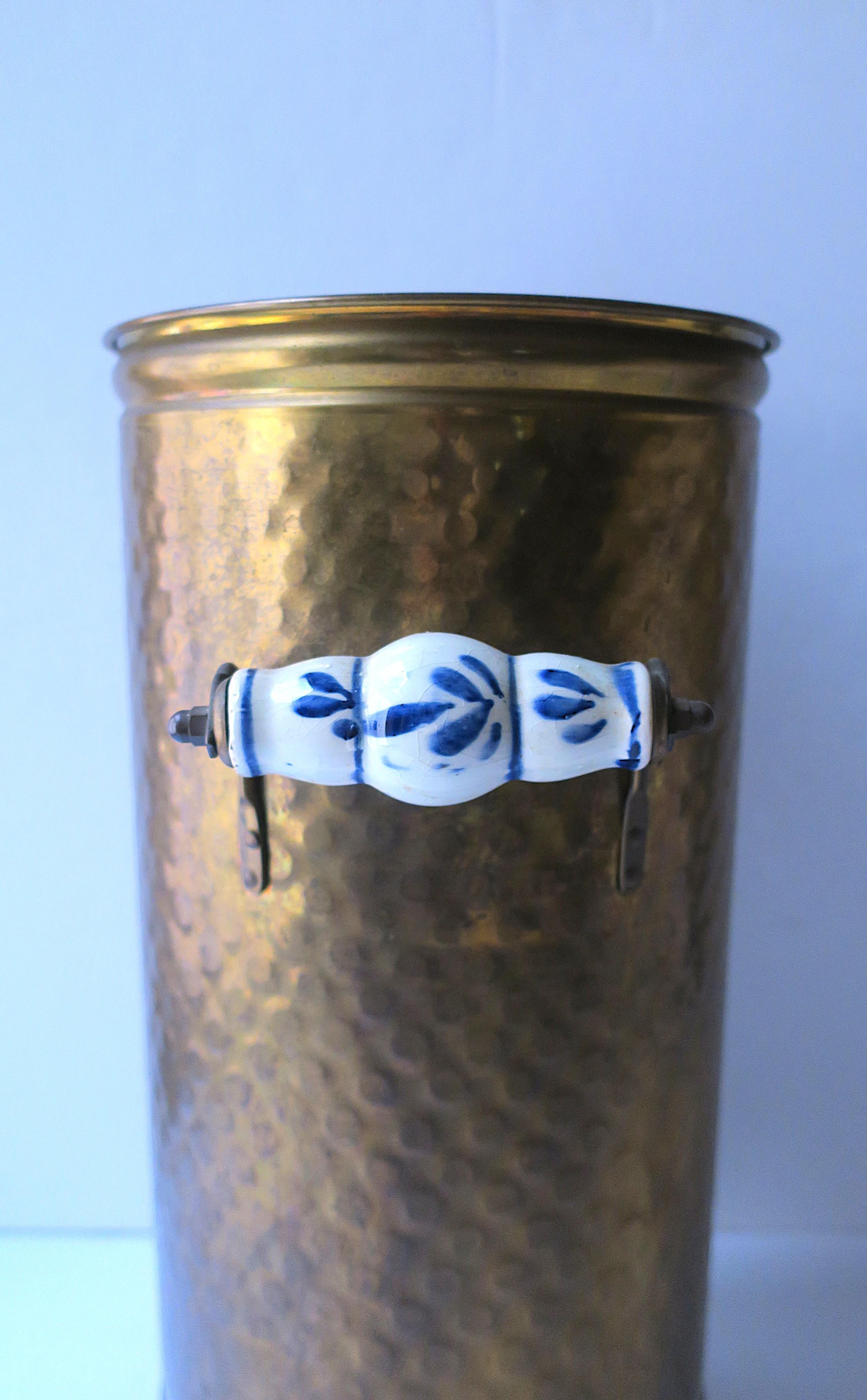 Dutch Brass Umbrella Stand with Lion Paw Feet For Sale 2