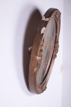 Dutch Brocante Gold Frame with Pentekeing of Farm Children 1900