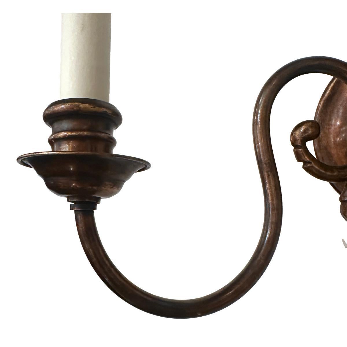 French Dutch Bronze Sconces For Sale