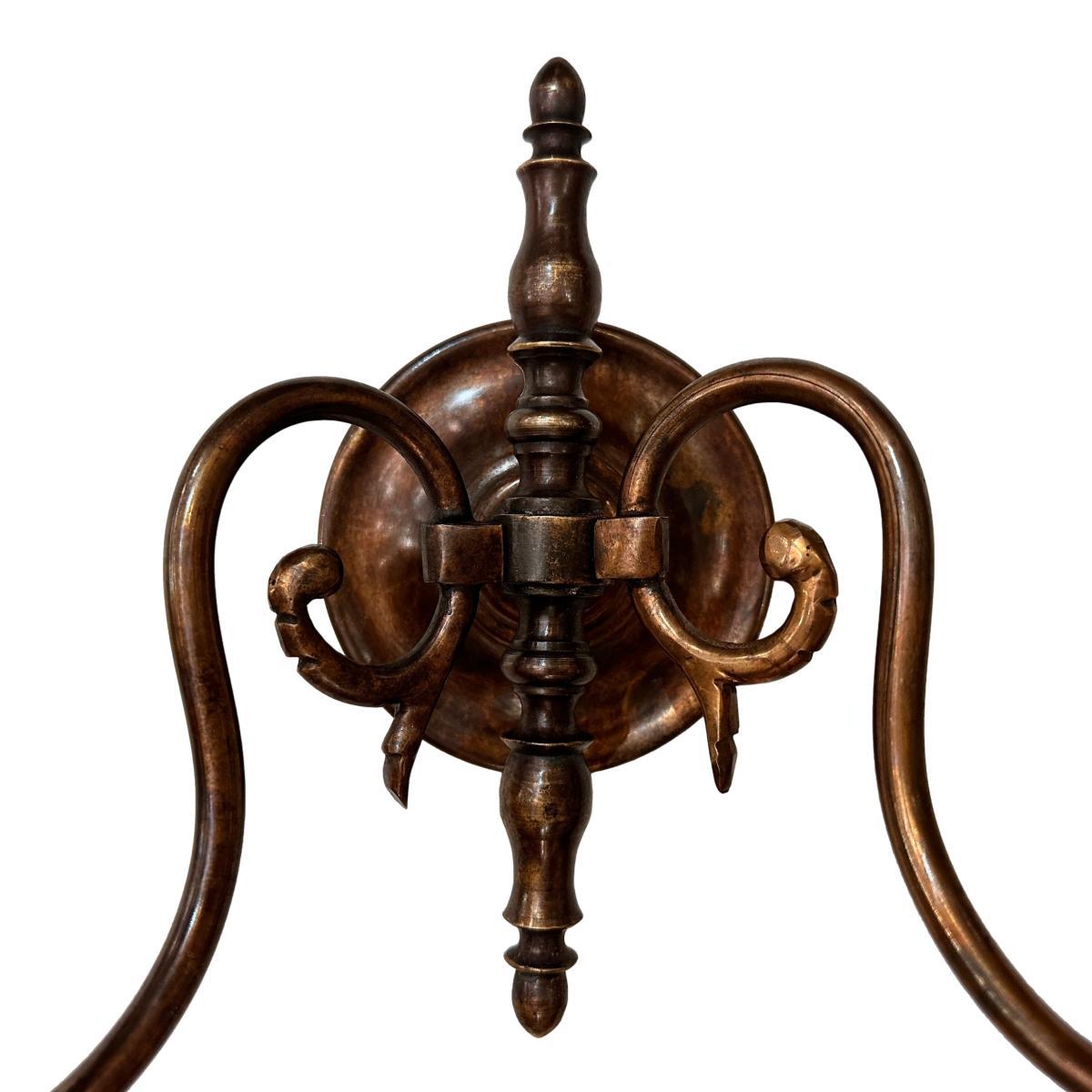 Dutch Bronze Sconces In Good Condition For Sale In New York, NY