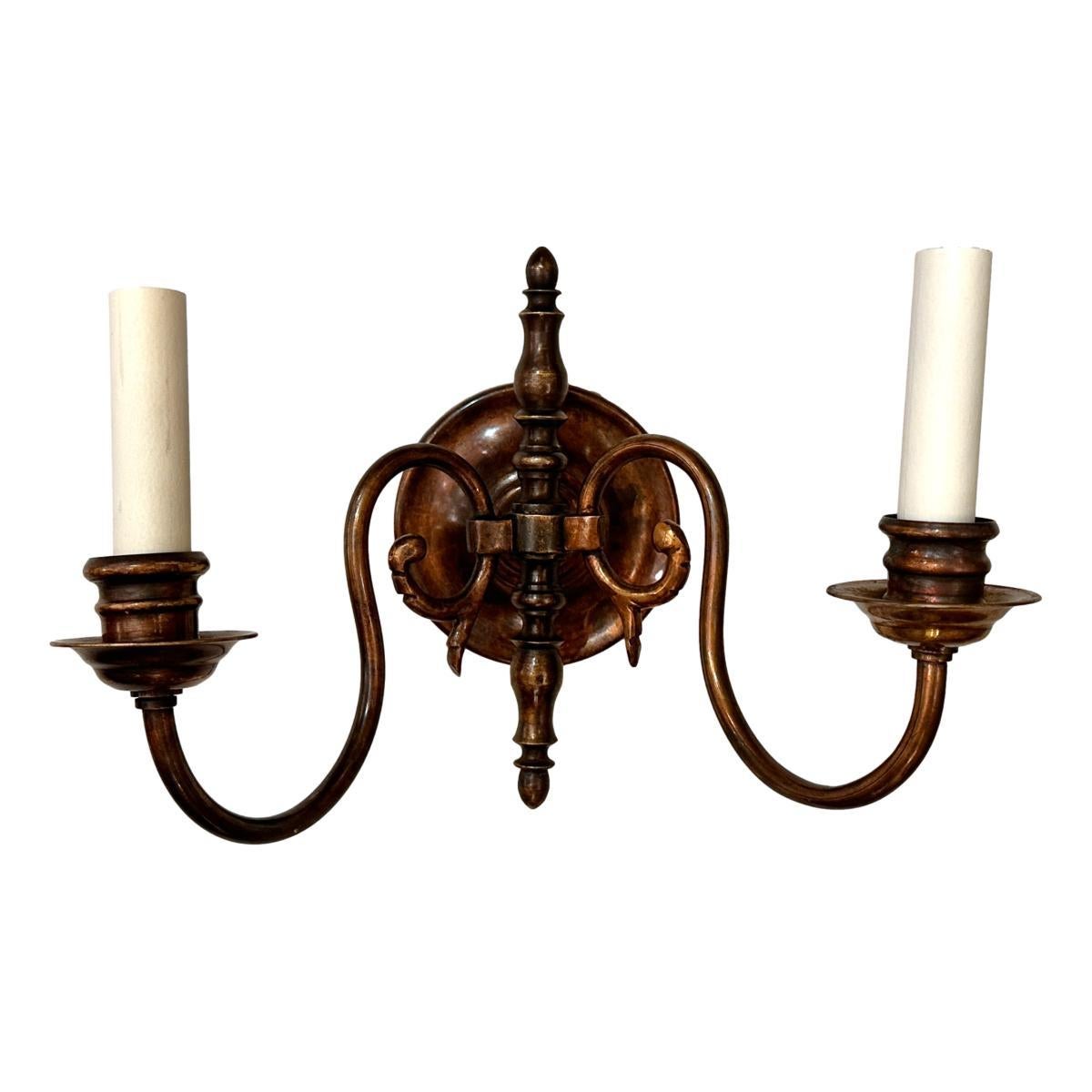 Mid-20th Century Dutch Bronze Sconces For Sale