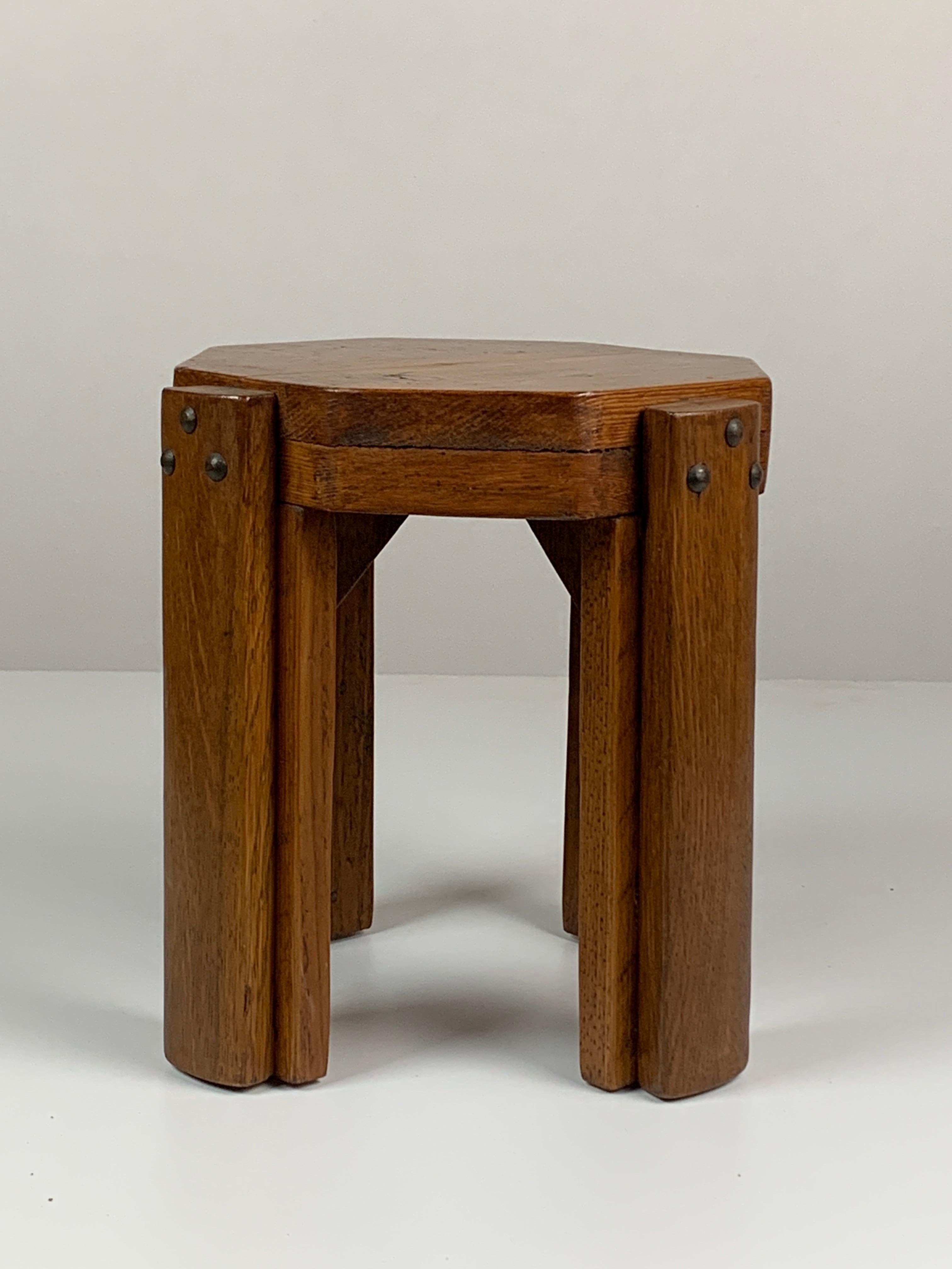 Dutch brutalist Art Deco small low stool plant stand 1930s-1950s 4