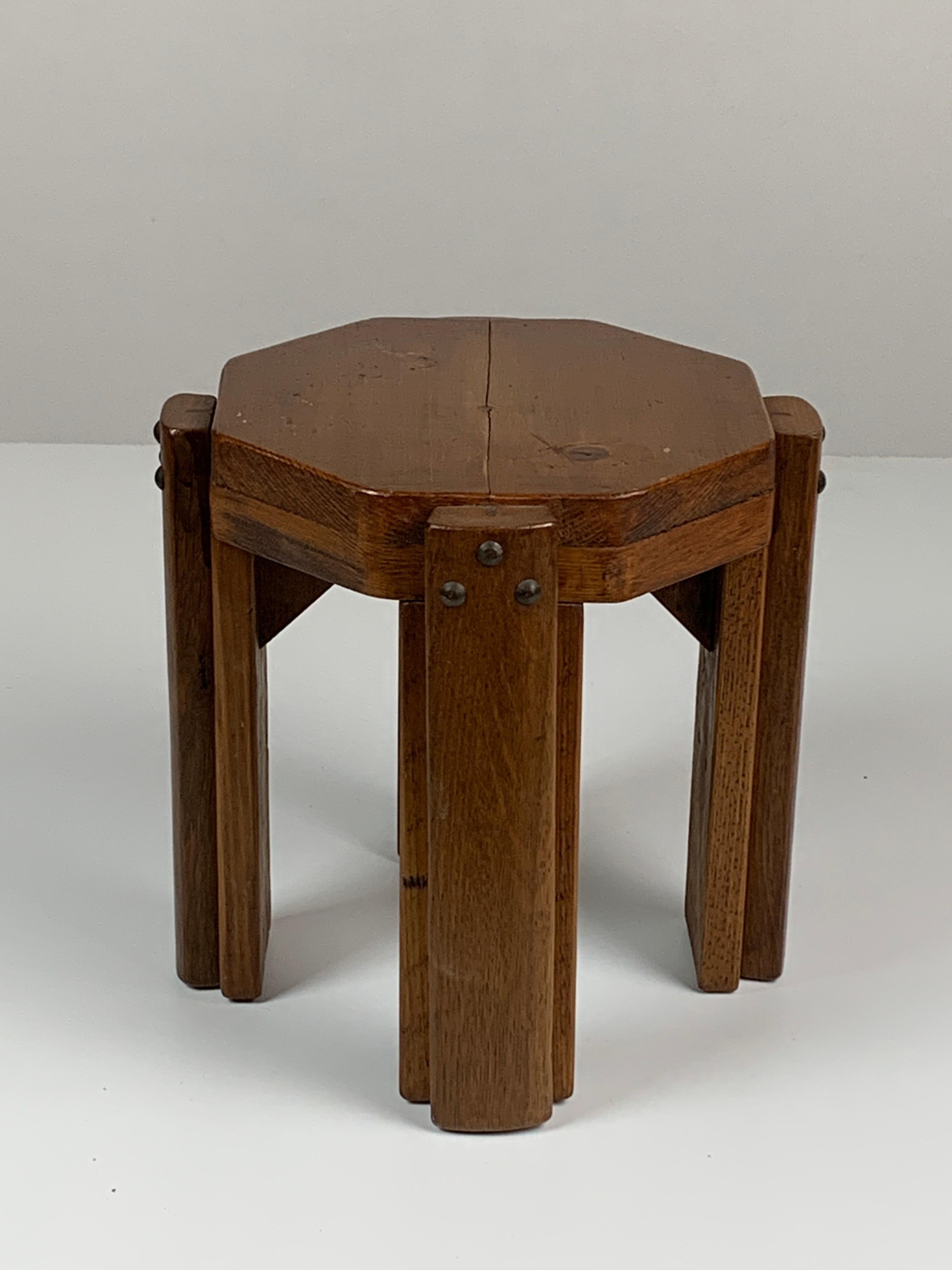 Dutch brutalist Art Deco small low stool plant stand 1930s-1950s 5