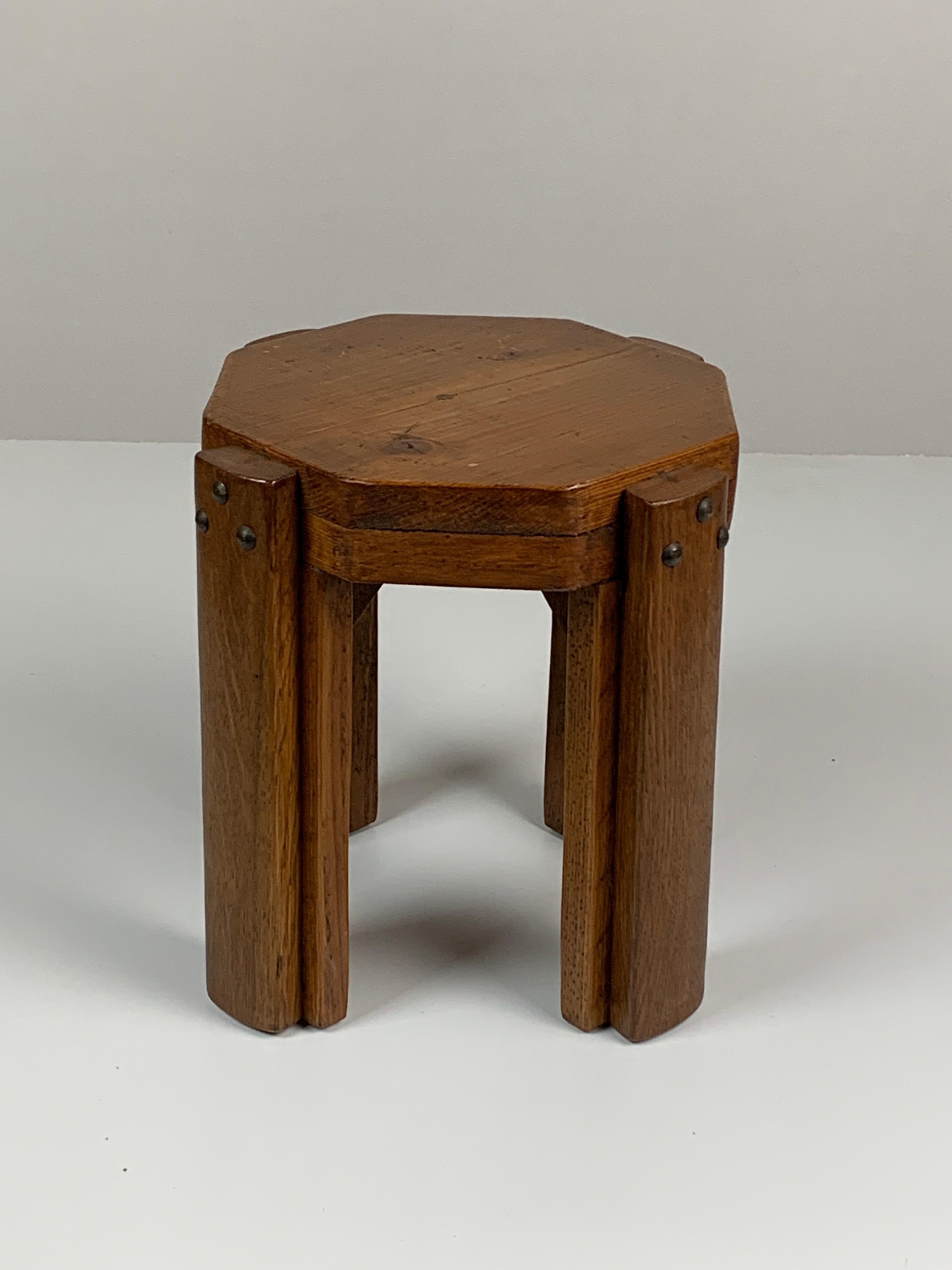 Dutch brutalist Art Deco small low stool plant stand 1930s-1950s 3