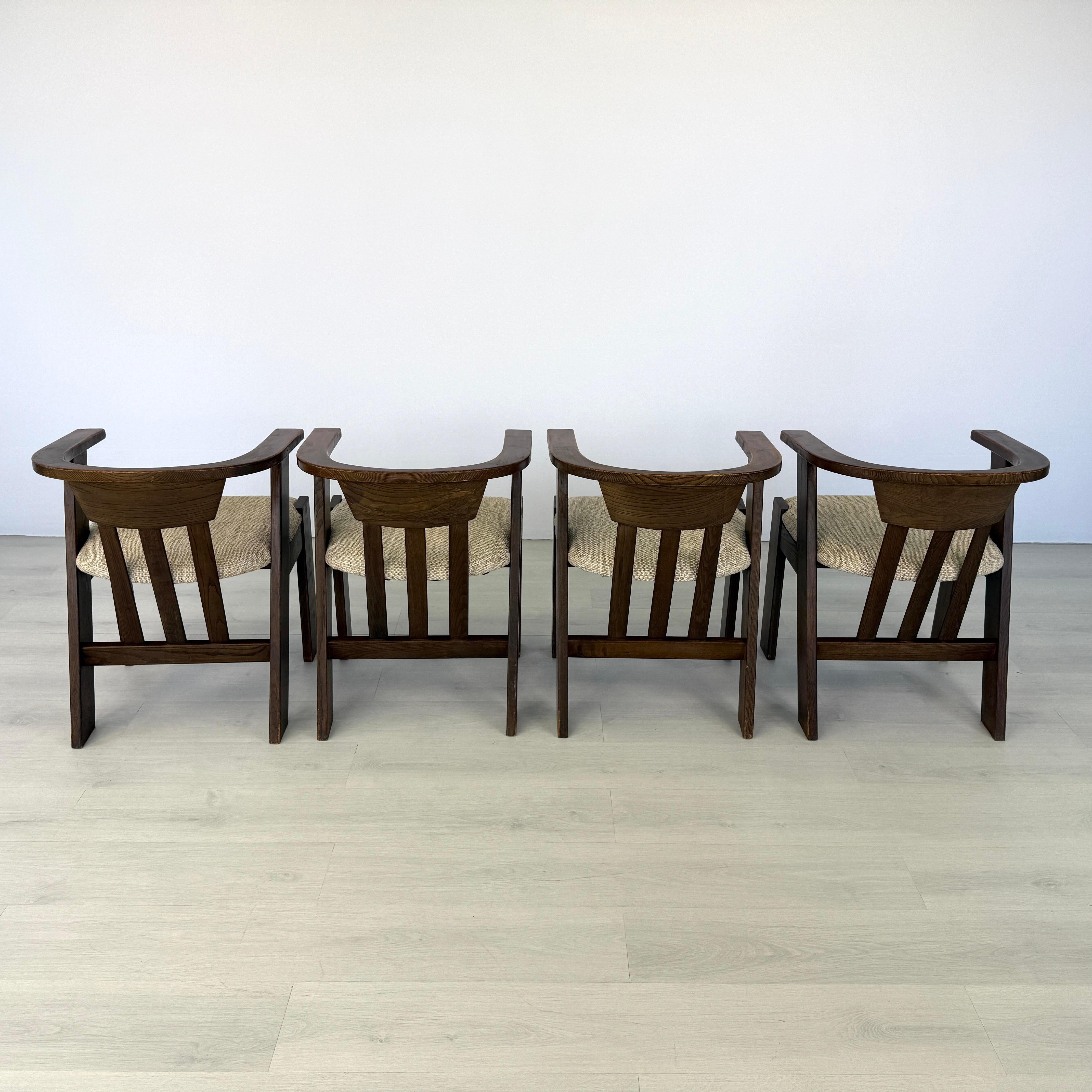 Chaises de salle à manger hollandaises brutalistes, 1970 - Lot de 4 Bon état - En vente à Bridgeport, CT