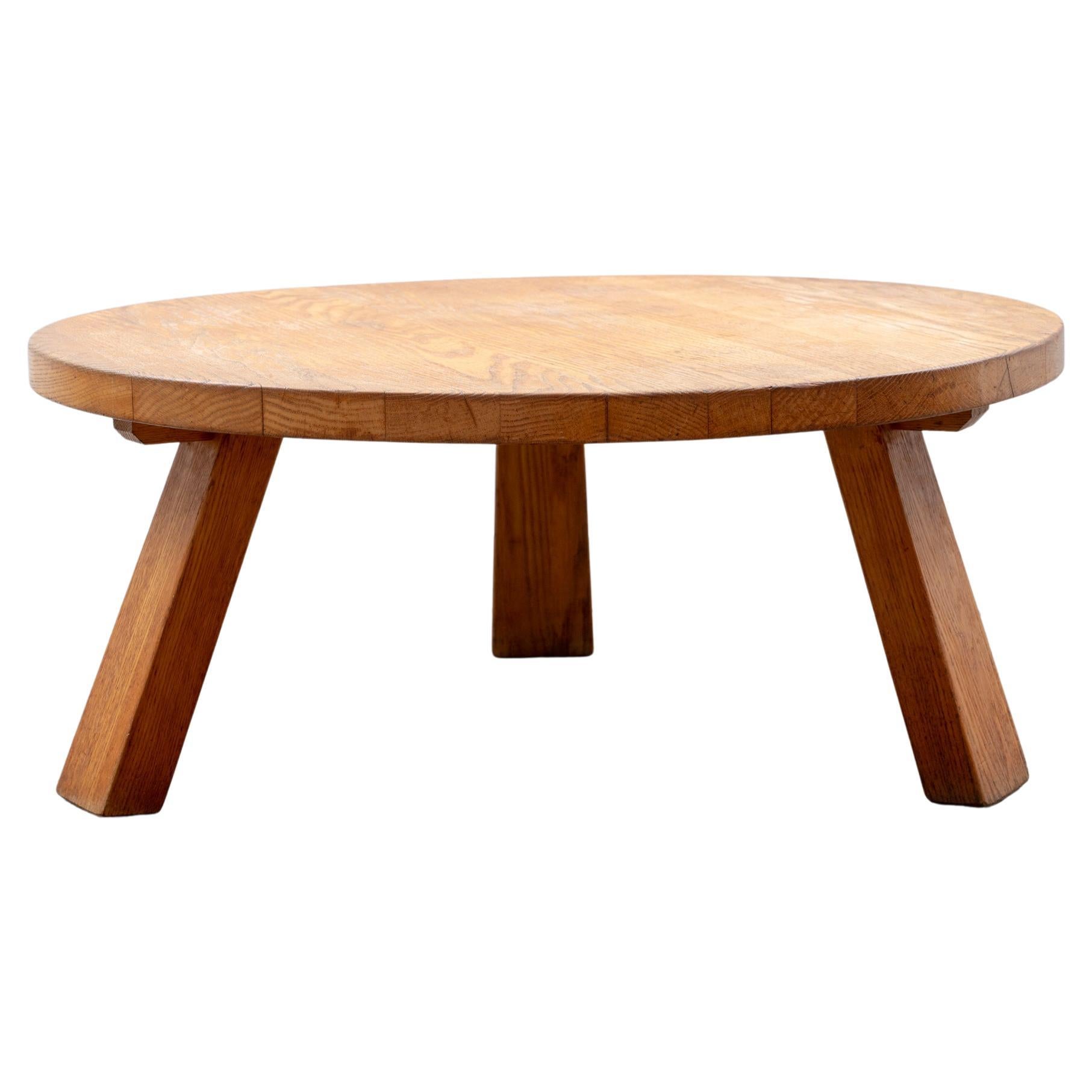 Dutch Brutalist Oak Coffee Table