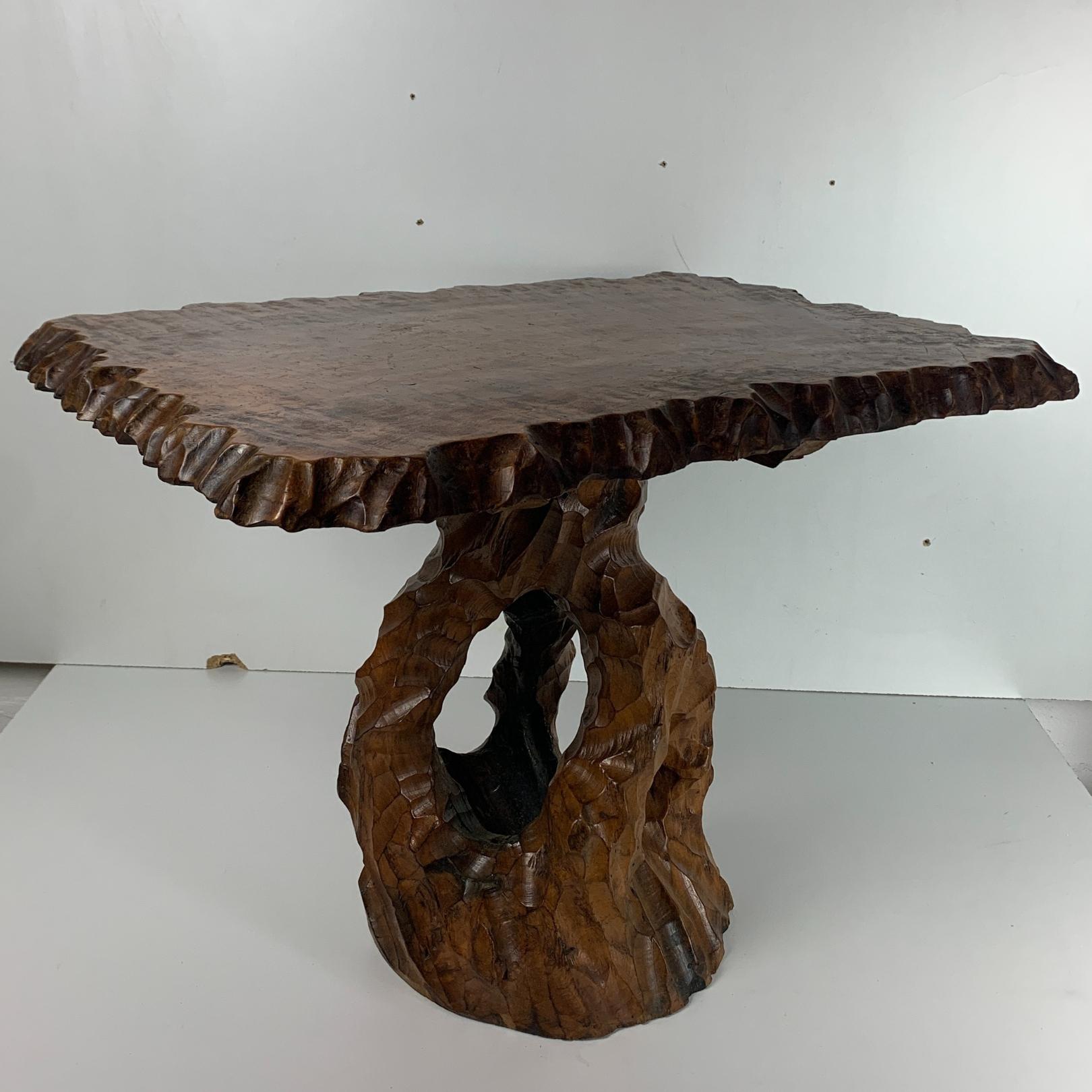 Dutch brutalist wabi sabi carved tree root side table or coffee table, 1960s For Sale 9
