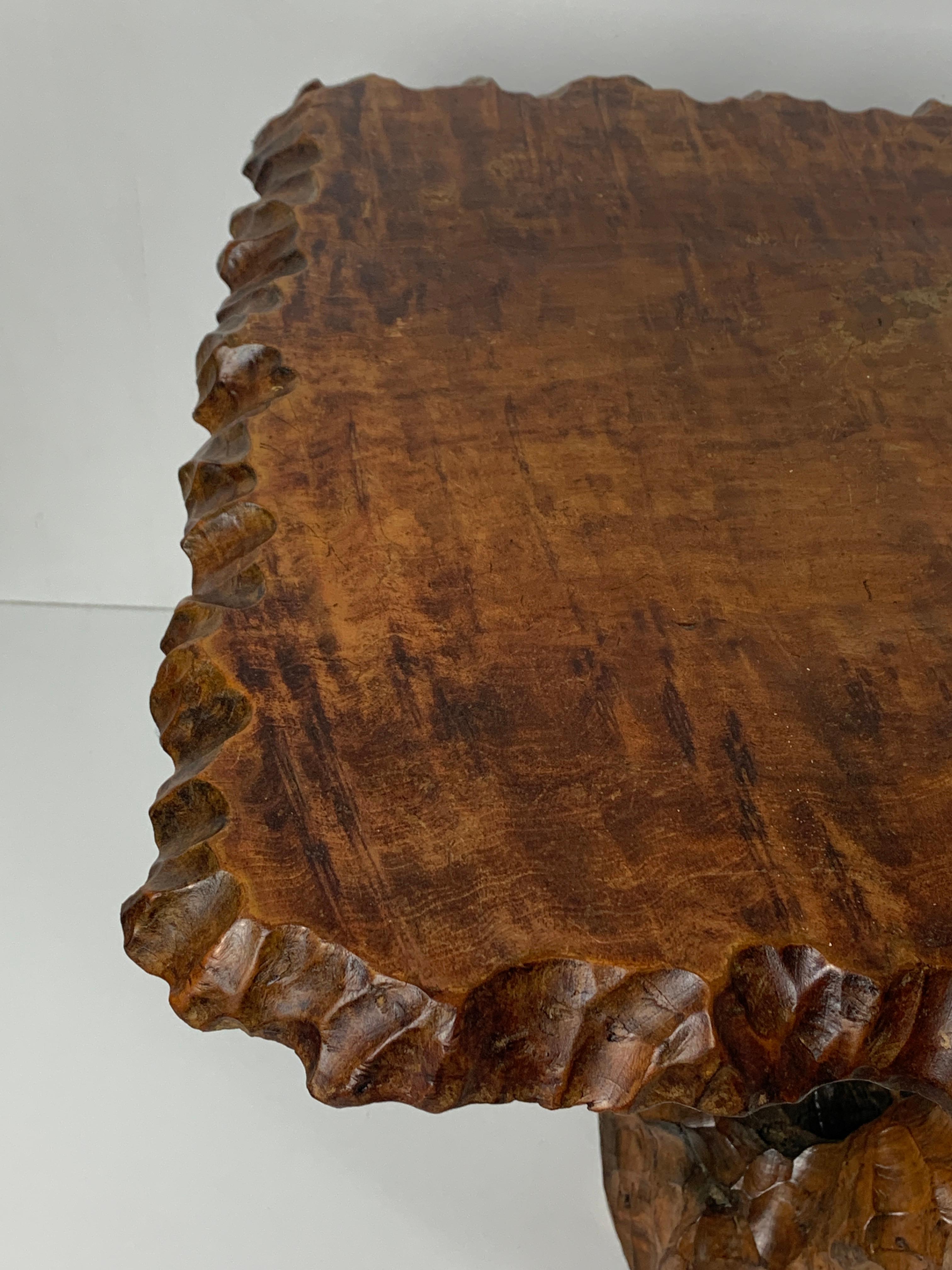 Dutch brutalist wabi sabi carved tree root side table or coffee table, 1960s For Sale 13