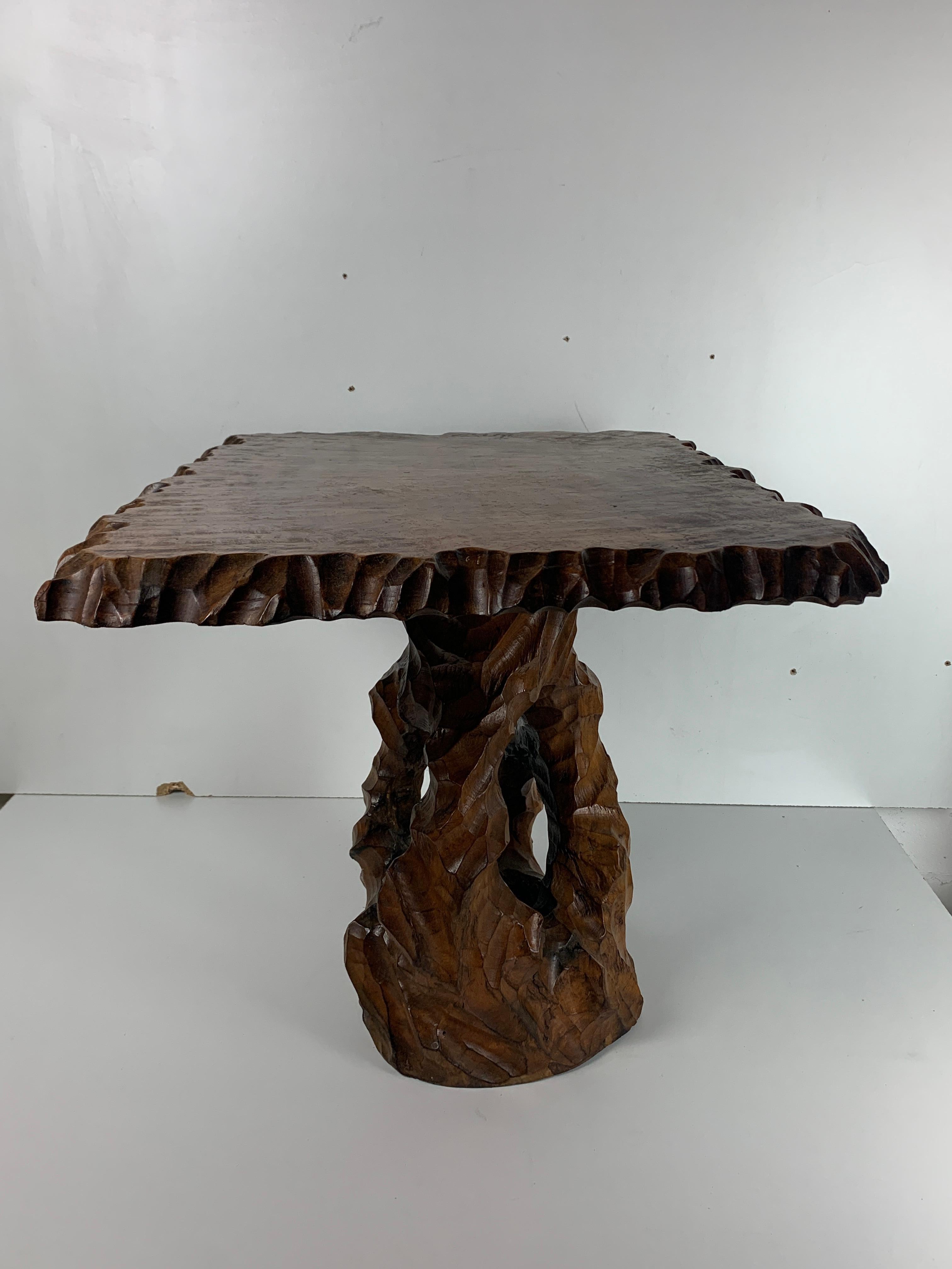 Dutch brutalist wabi sabi carved tree root side table or coffee table, 1960s For Sale 15