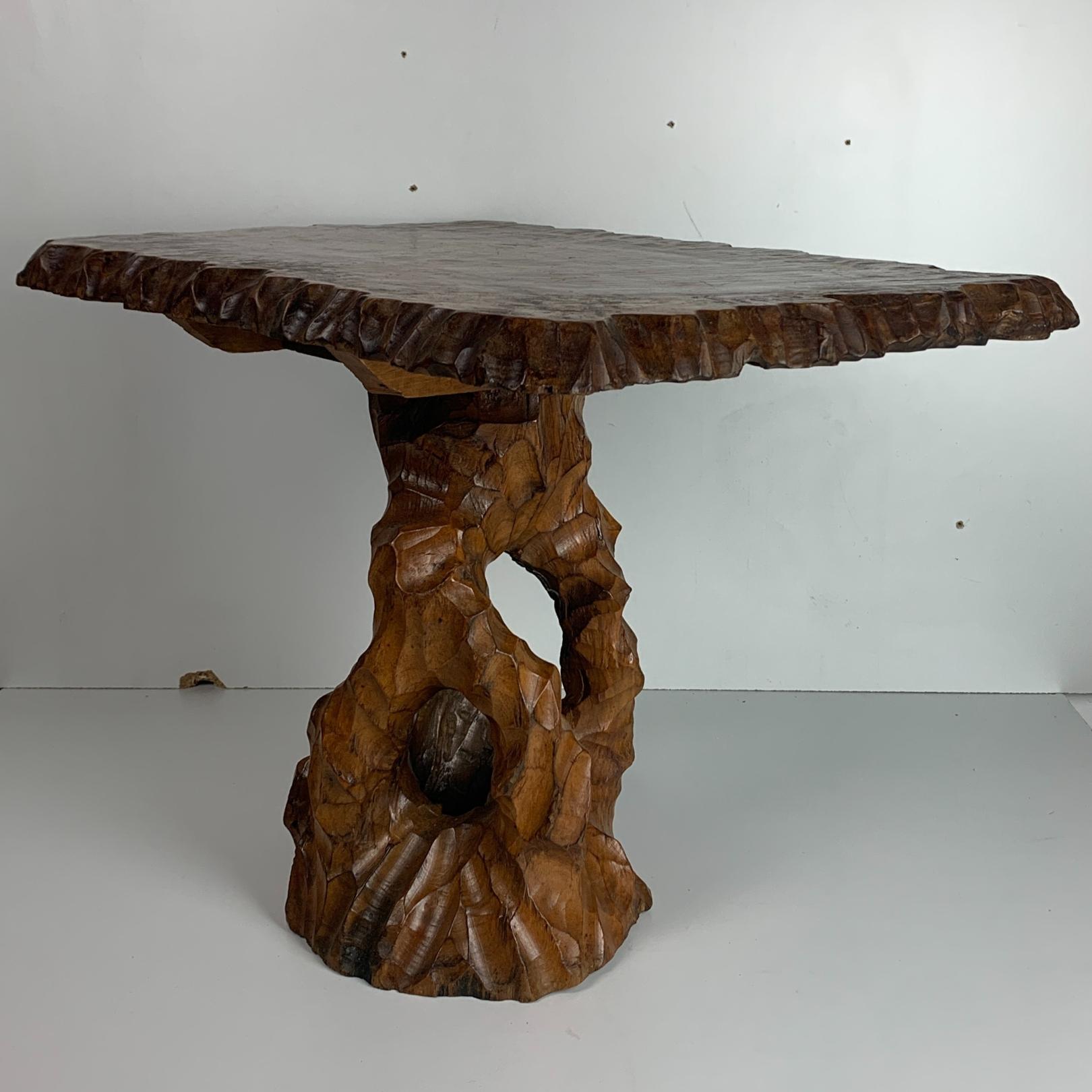 Mid-20th Century Dutch brutalist wabi sabi carved tree root side table or coffee table, 1960s For Sale