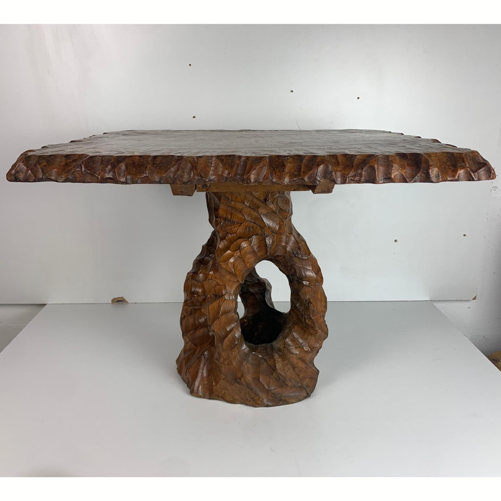 Dutch brutalist wabi sabi carved tree root side table or coffee table, 1960s For Sale 4