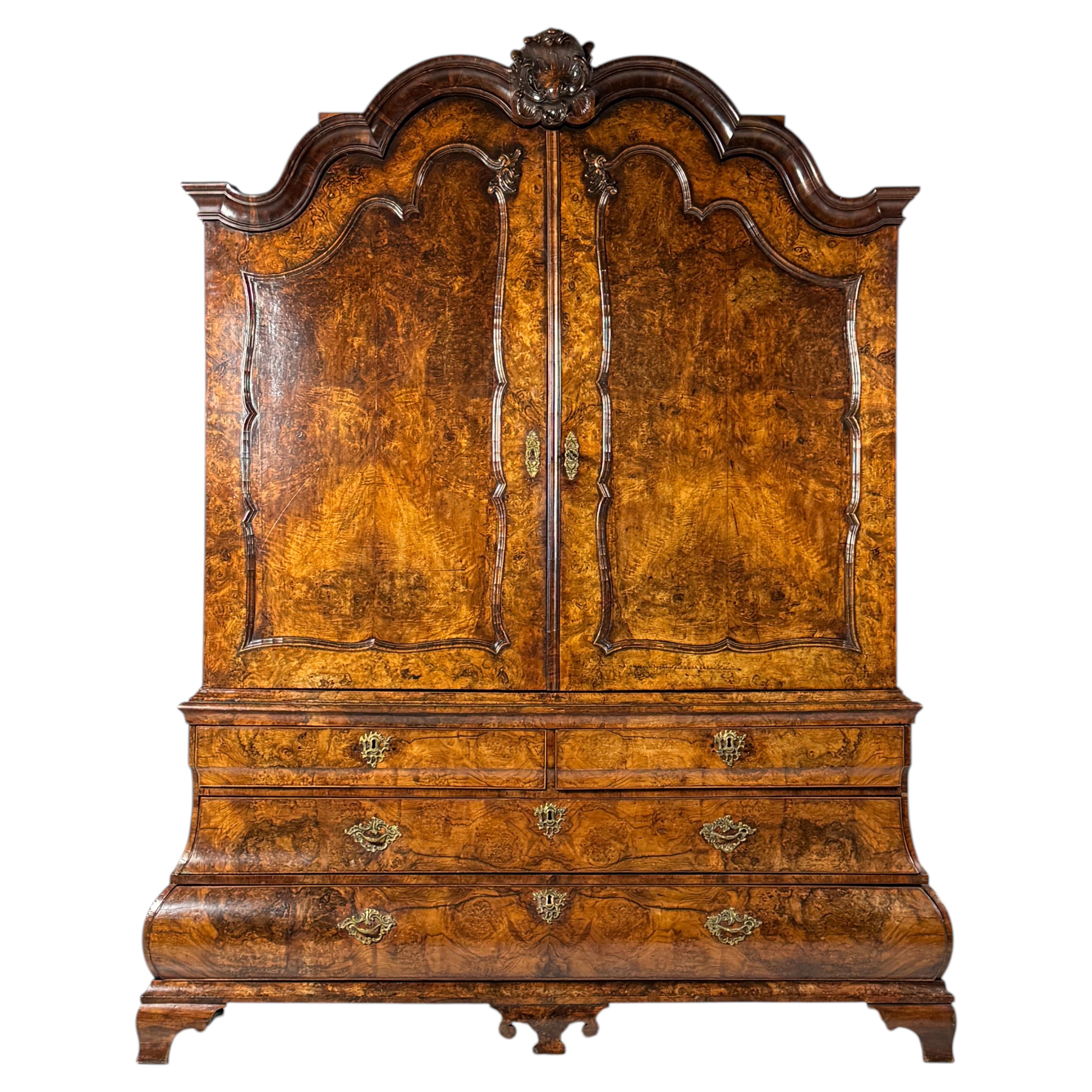 Dutch Burl Walnut Cabinet, c. 1740