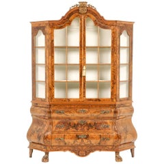 Dutch Burl Walnut Vitrine