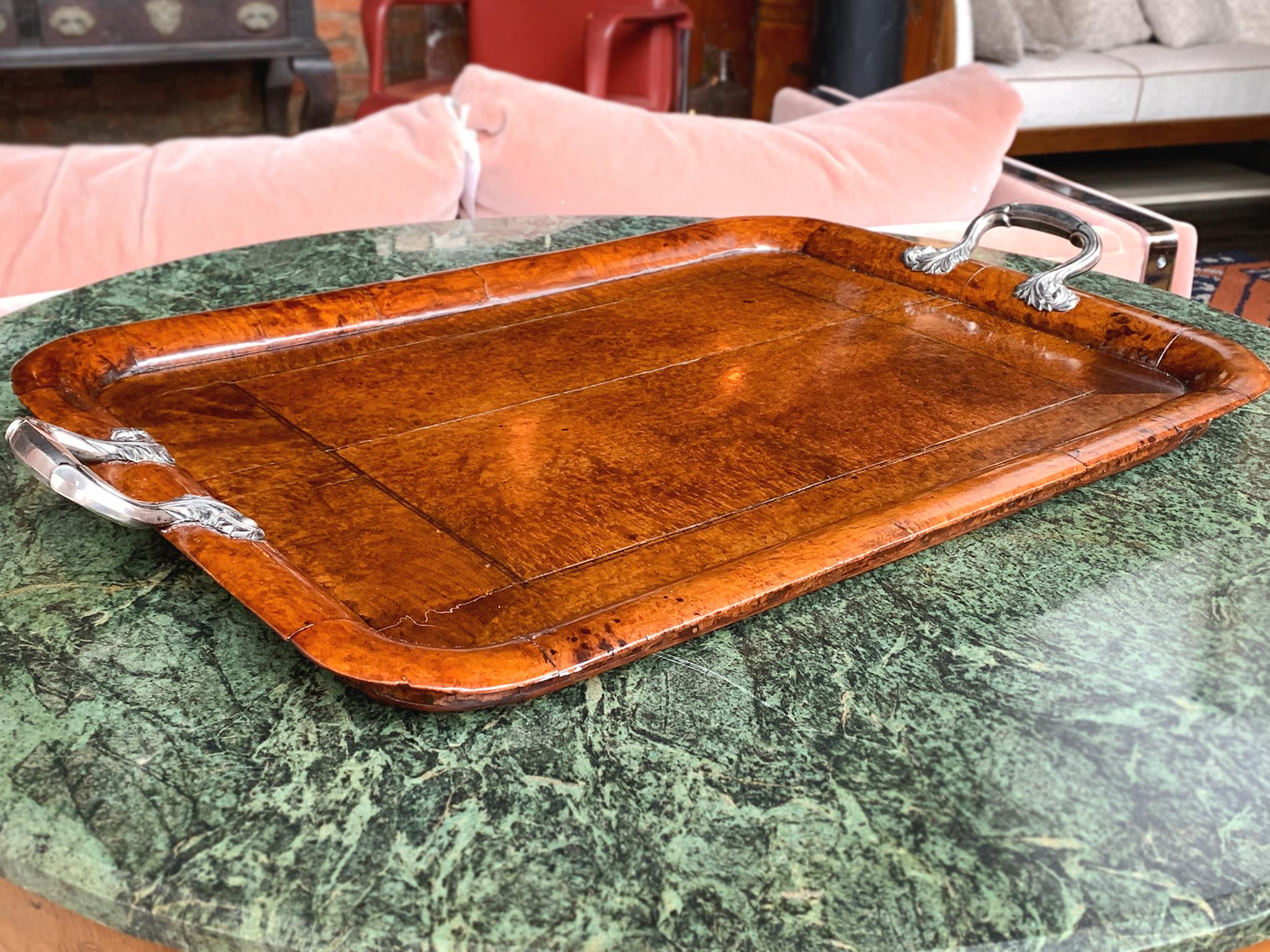 Vassoio da portata in legno di radica olandese in vendita 3