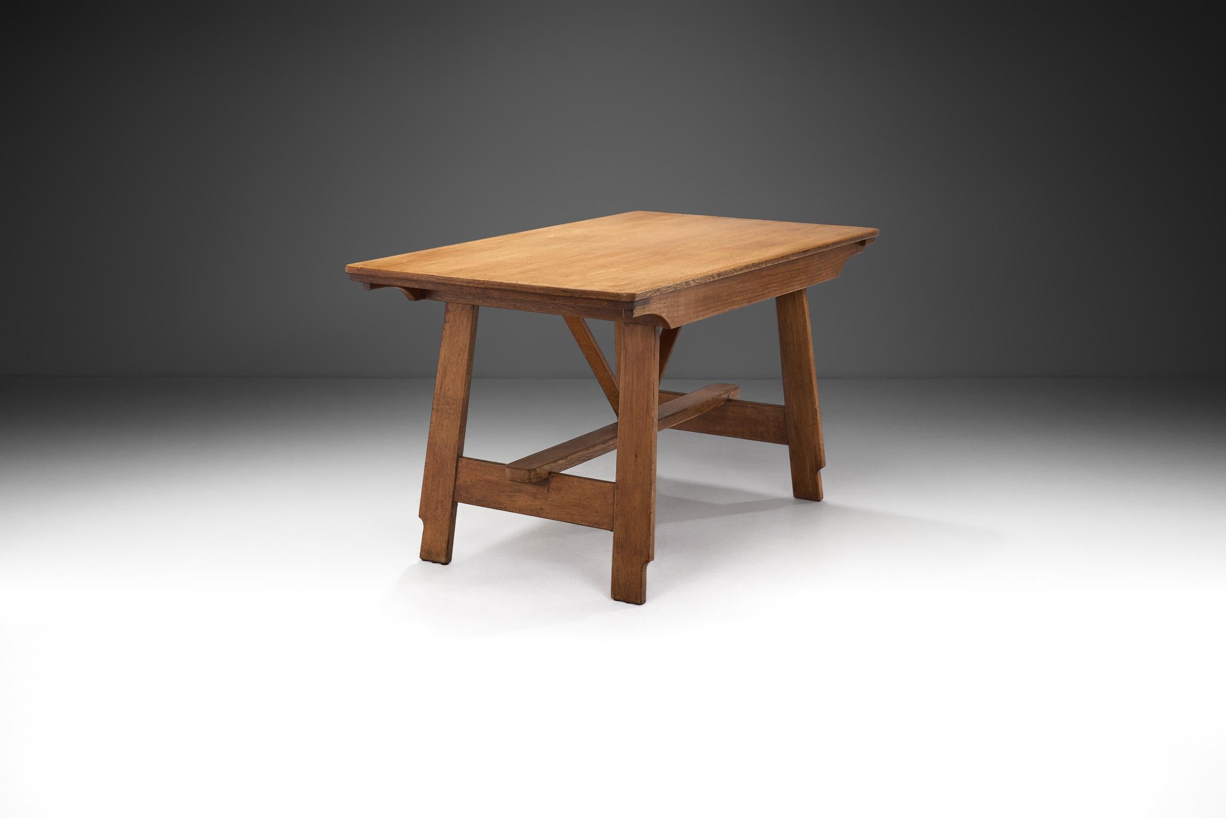 Mid-20th Century Dutch Cabinetmaker Folding Dining Table by De Volharding, Netherlands 1950s For Sale