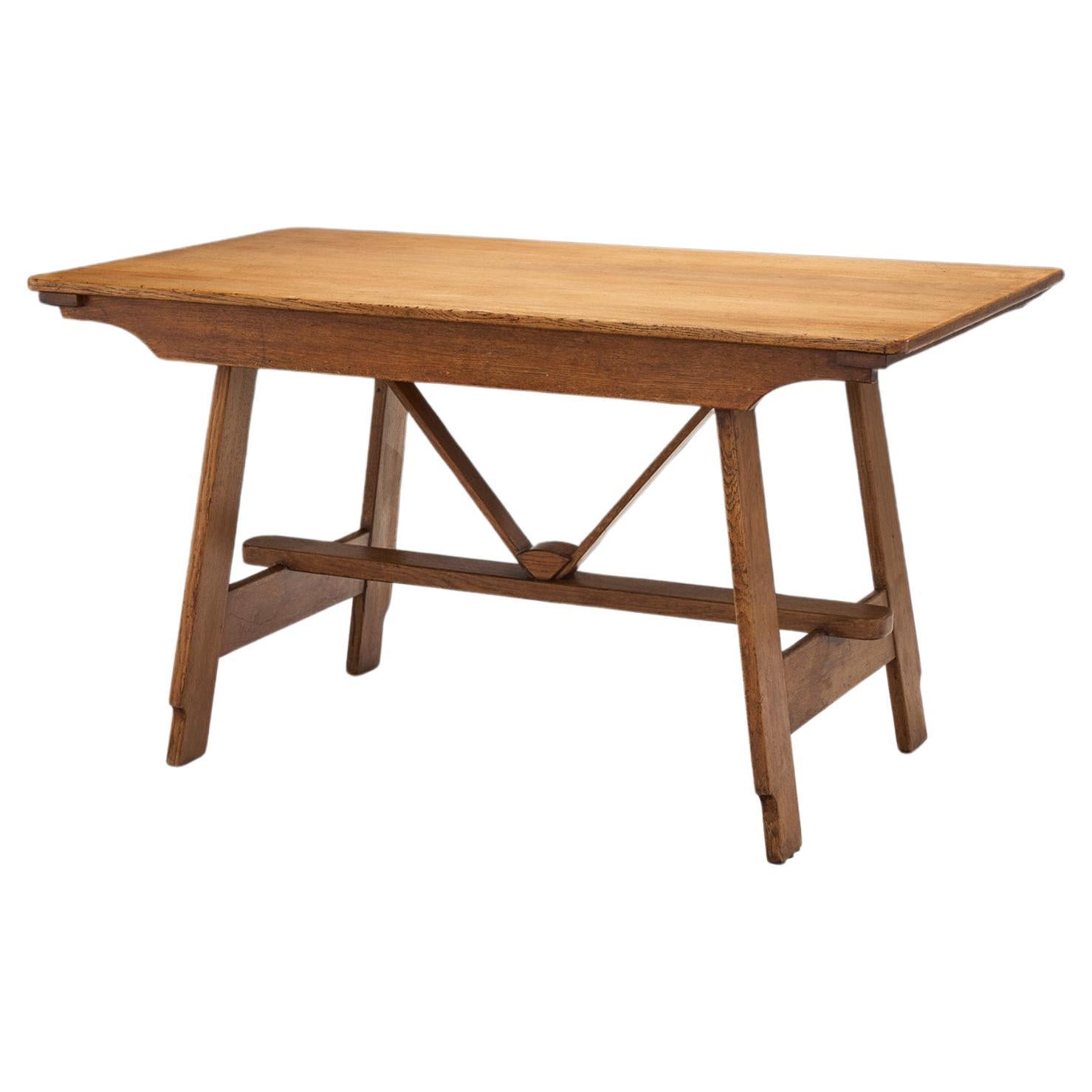 Dutch Cabinetmaker Folding Dining Table by De Volharding, Netherlands 1950s