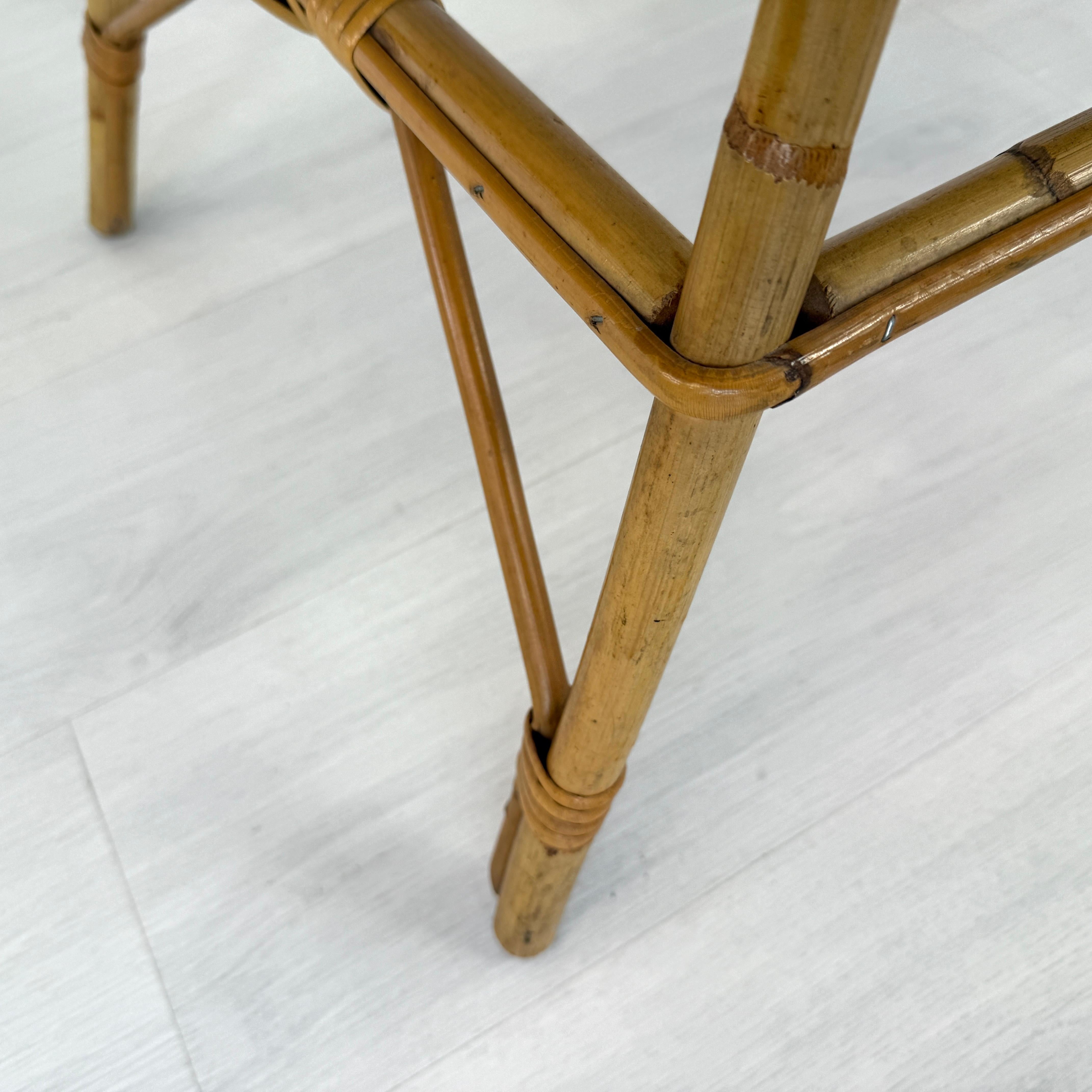 Dutch Cane Coffee Table by Dirk Van Sliedregt, 1950s For Sale 4