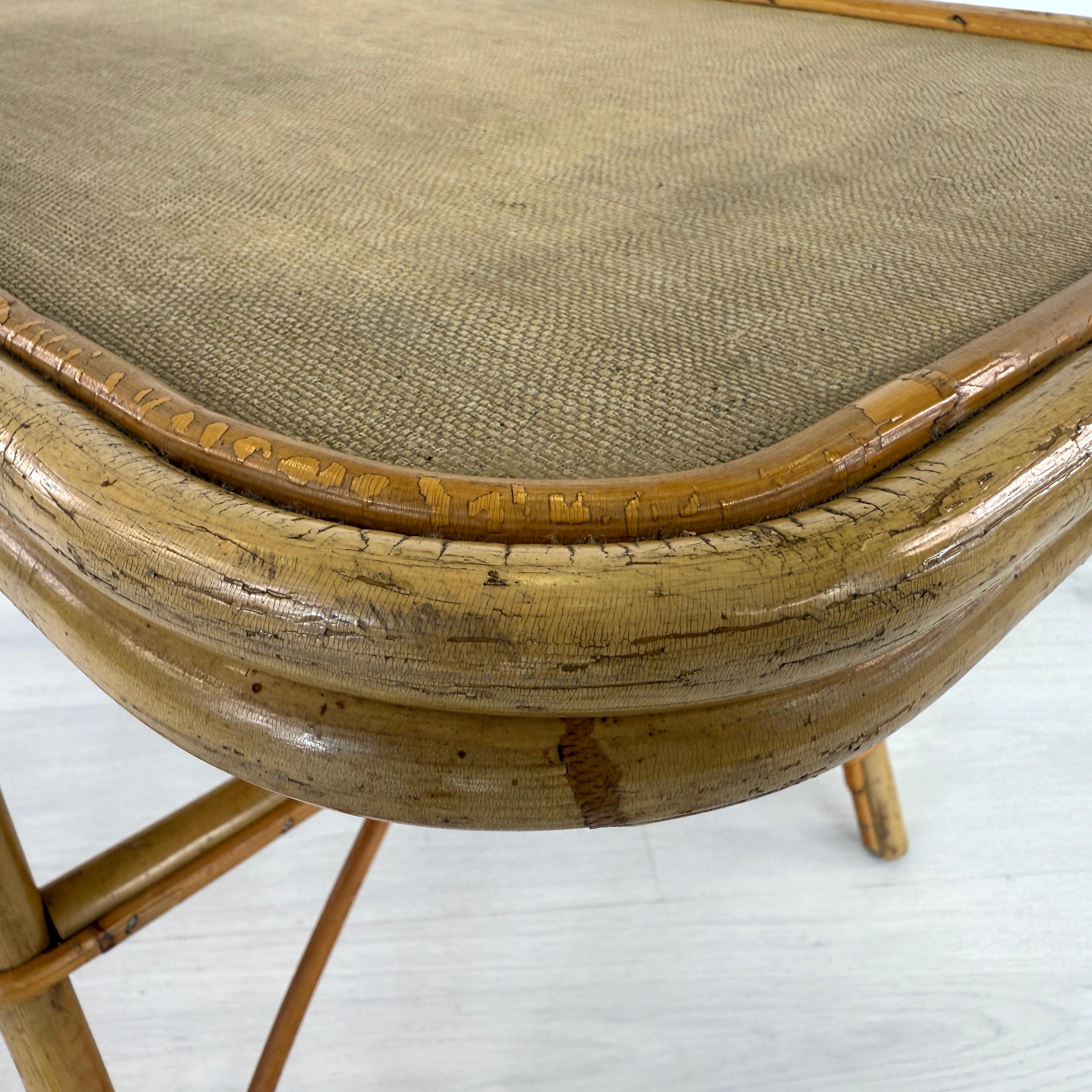 Fabric Dutch Cane Coffee Table by Dirk Van Sliedregt, 1950s For Sale