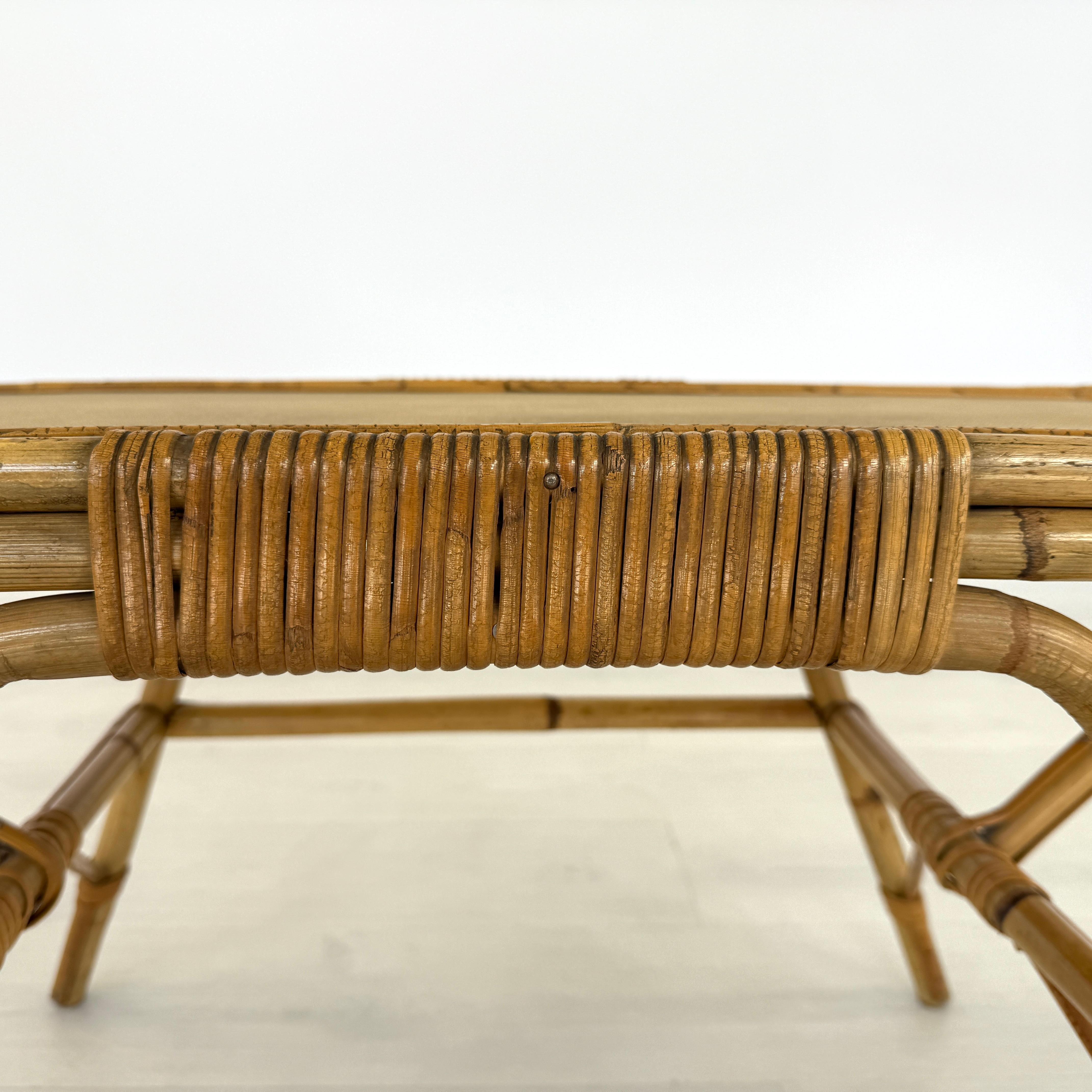 Dutch Cane Coffee Table by Dirk Van Sliedregt, 1950s For Sale 2