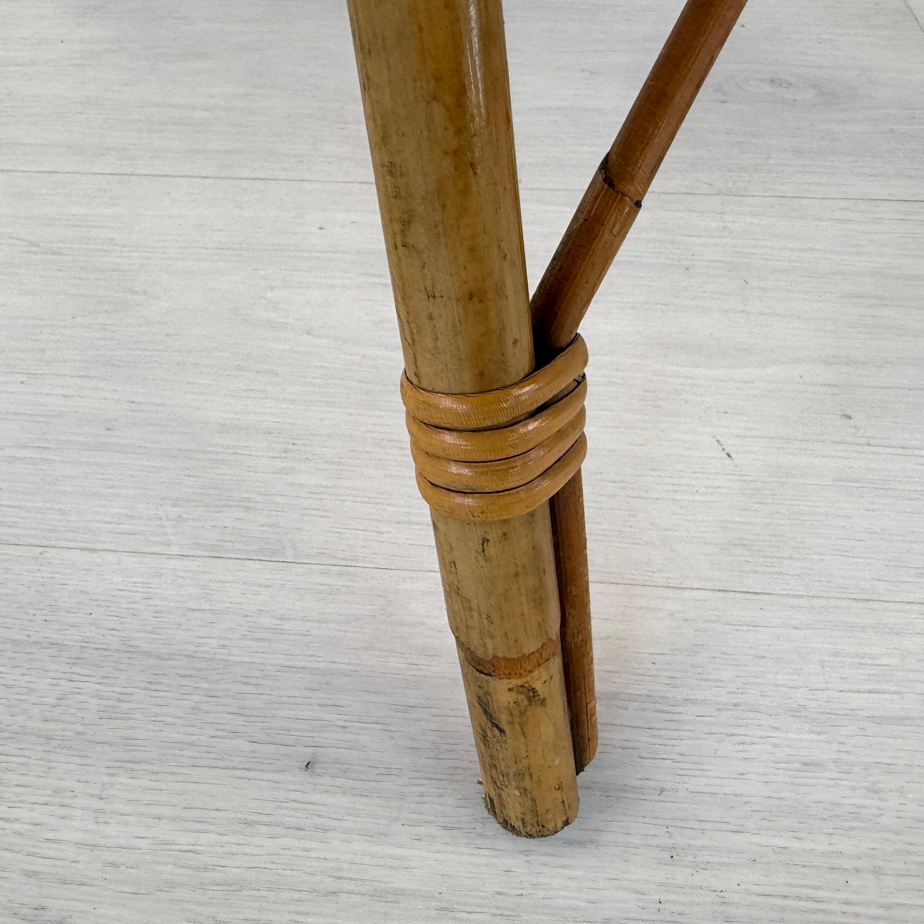 Dutch Cane Coffee Table by Dirk Van Sliedregt, 1950s For Sale 3