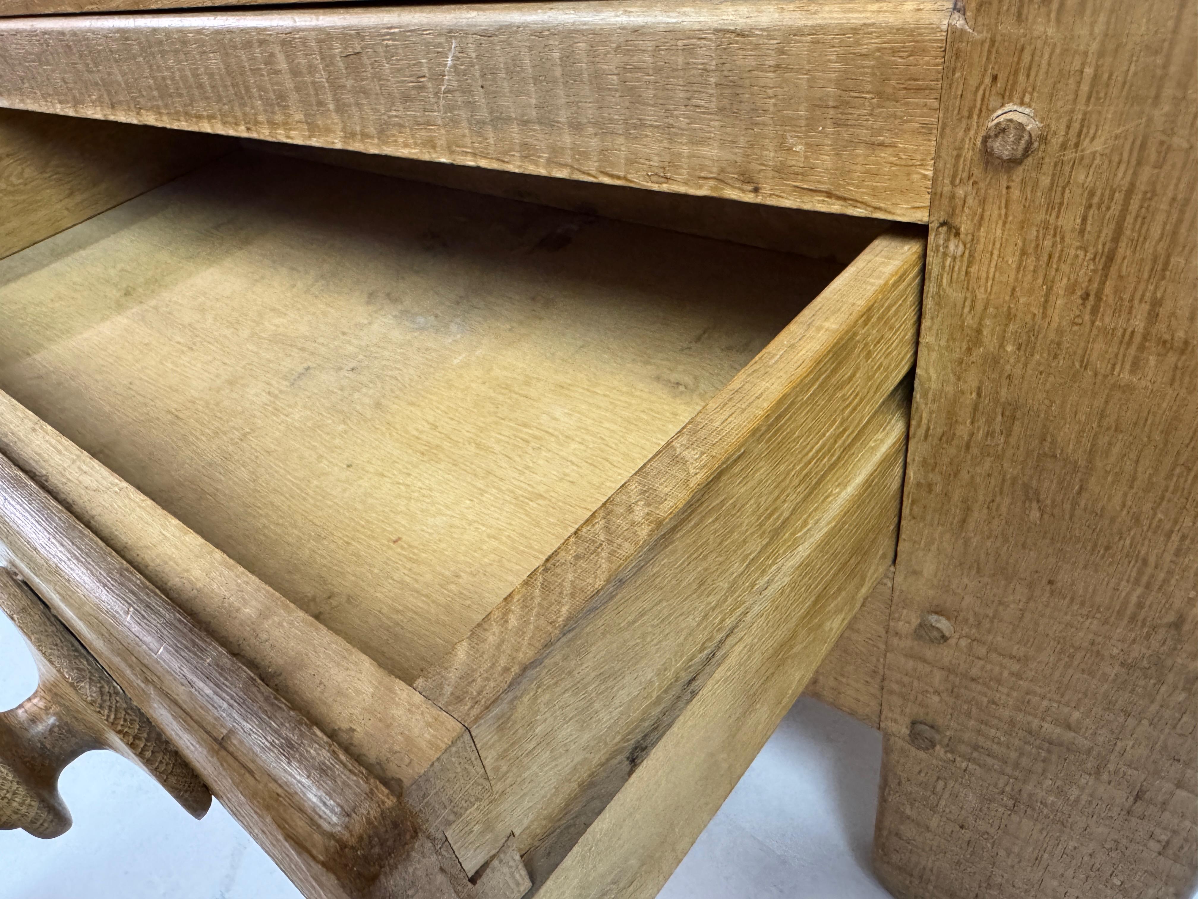 Dutch Carved Oak Brutalist Cupboard, 1960s For Sale 6