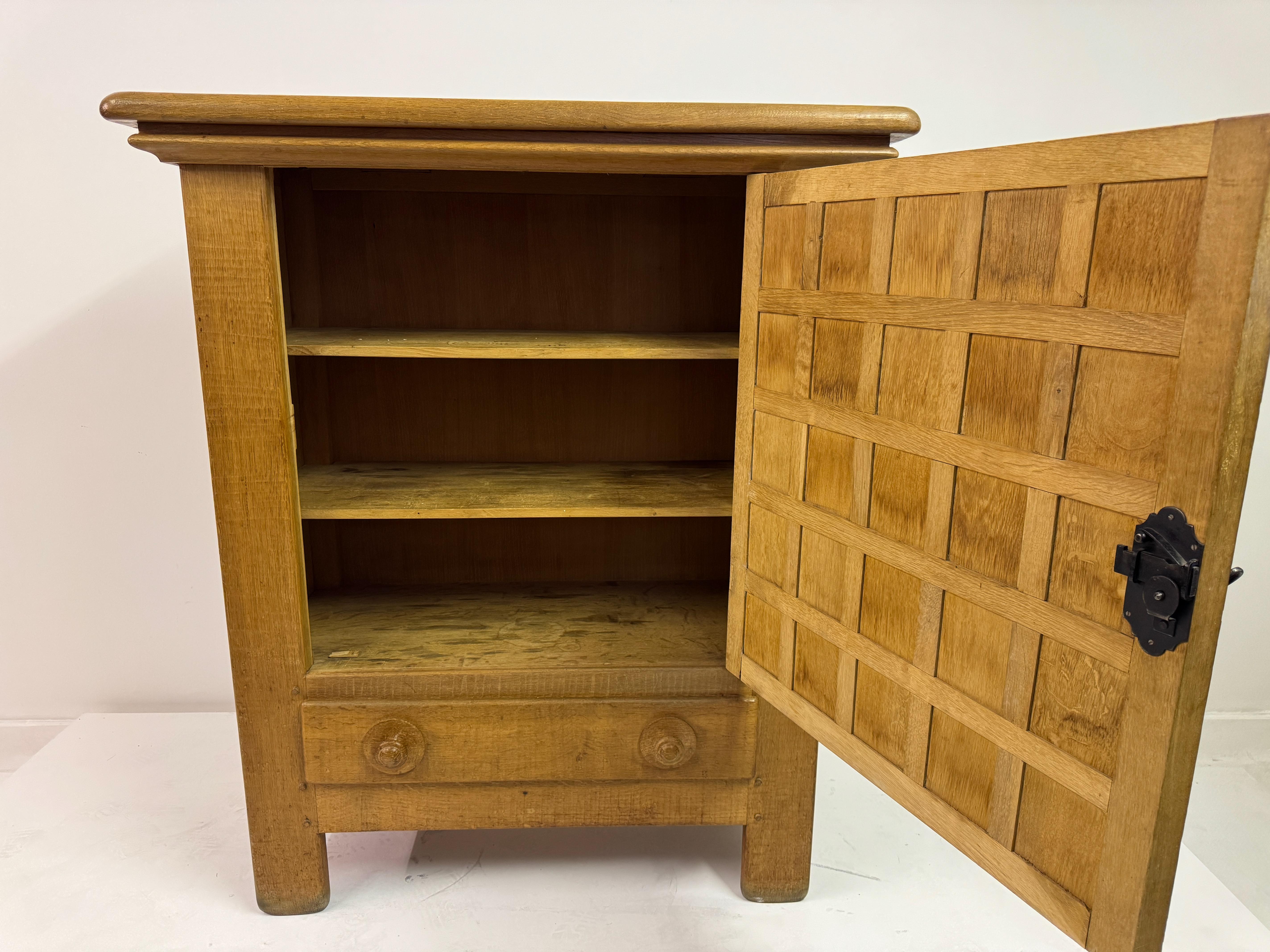 Dutch Carved Oak Brutalist Cupboard, 1960s For Sale 9
