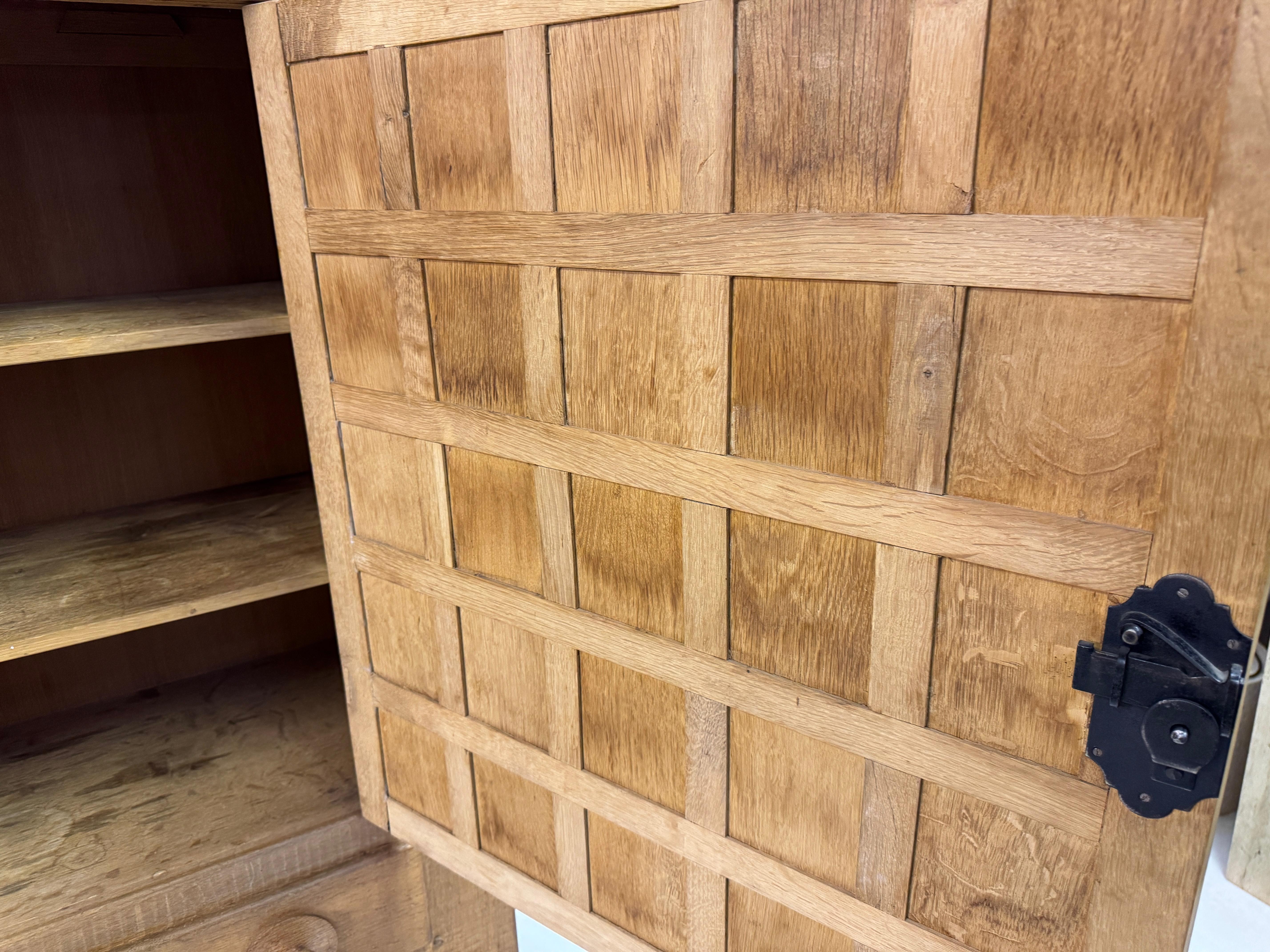 Dutch Carved Oak Brutalist Cupboard, 1960s For Sale 10