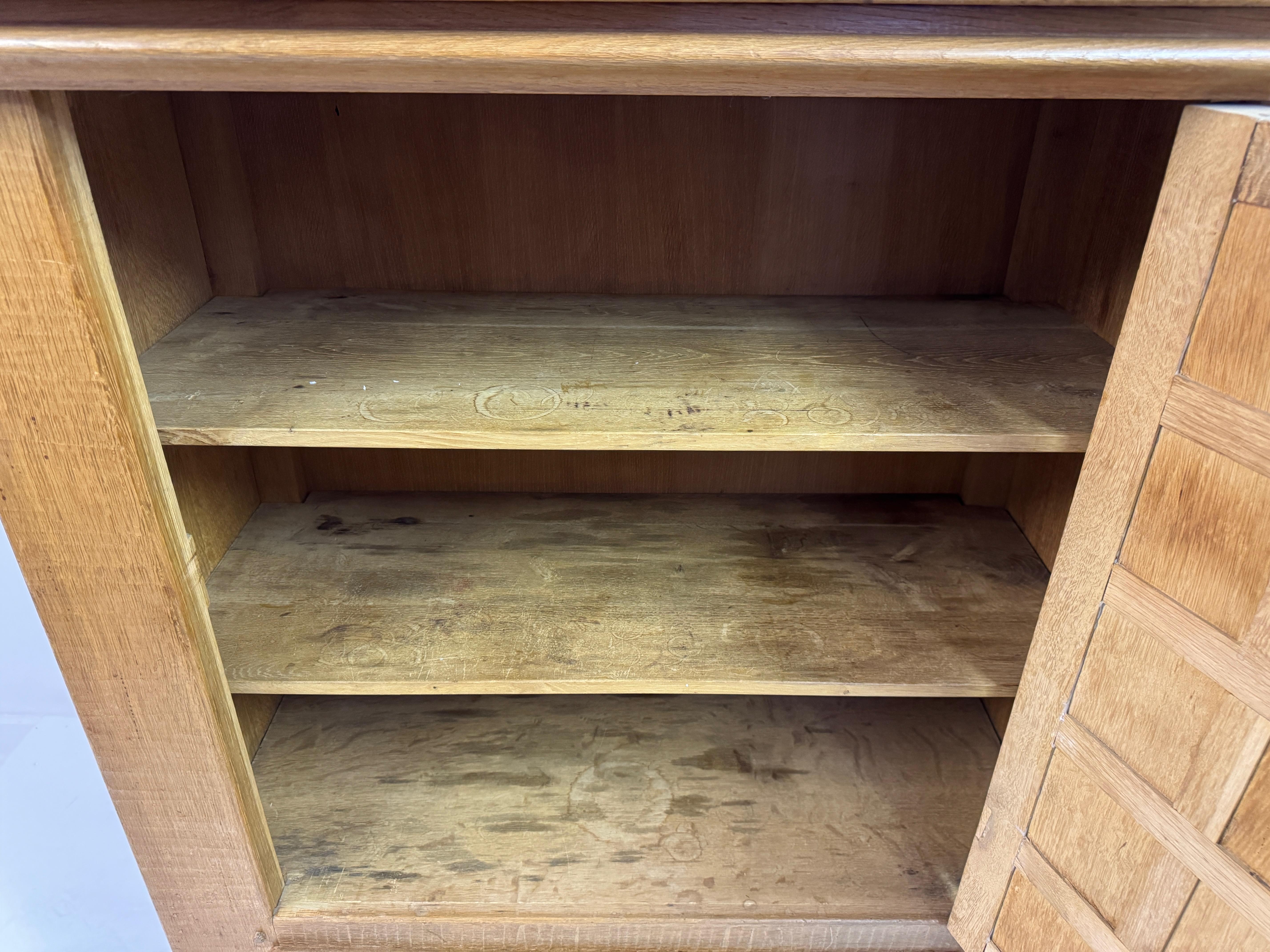Dutch Carved Oak Brutalist Cupboard, 1960s For Sale 11