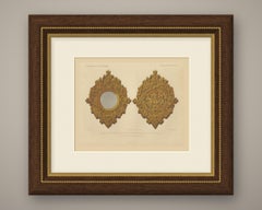 Dutch Carved Pocket Mirror, Sixteenth Century, Antique Print, 1851
