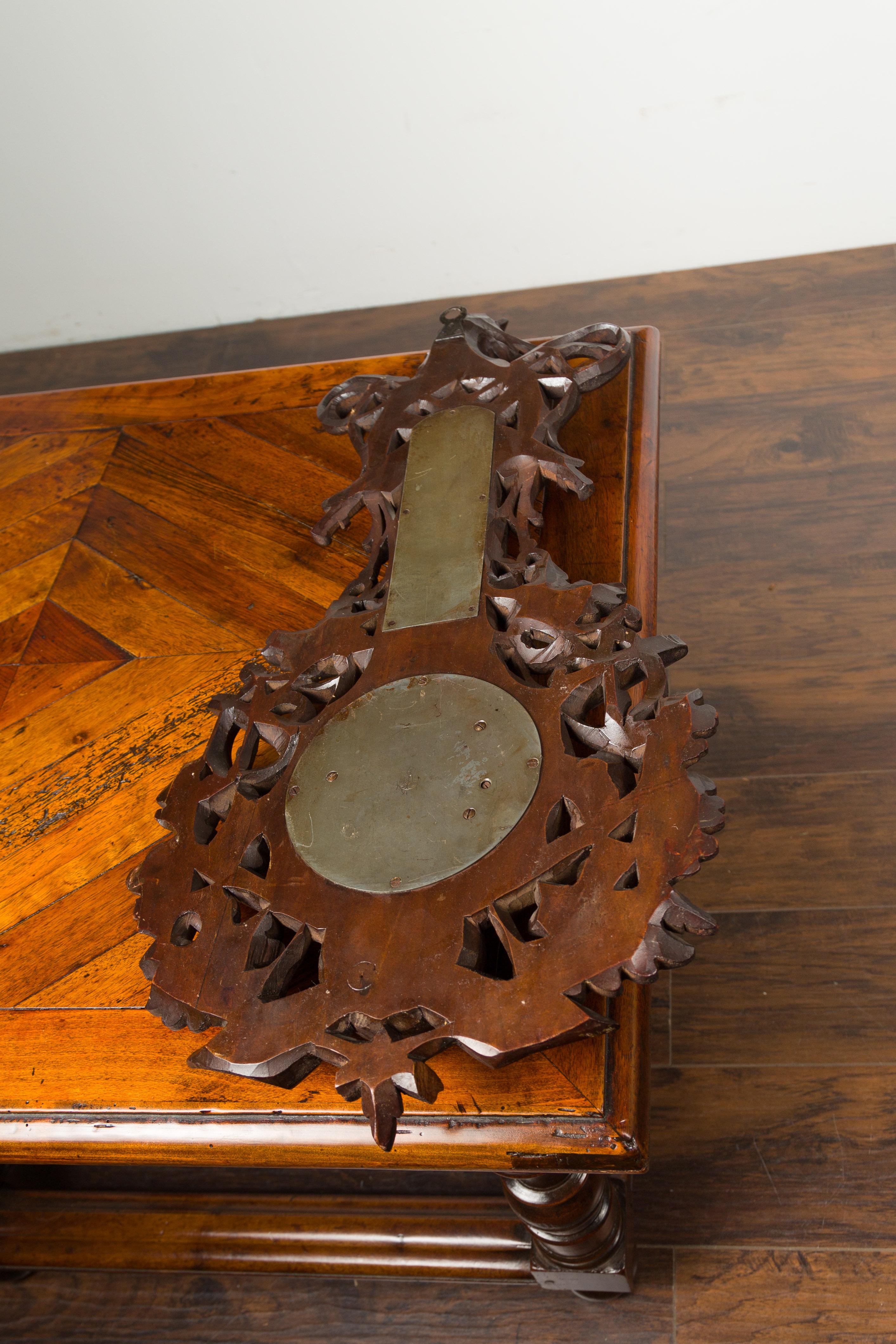Dutch Carved Wooden Barometer with Horse Motif by Gebroeders Caminada, Rotterdam For Sale 8
