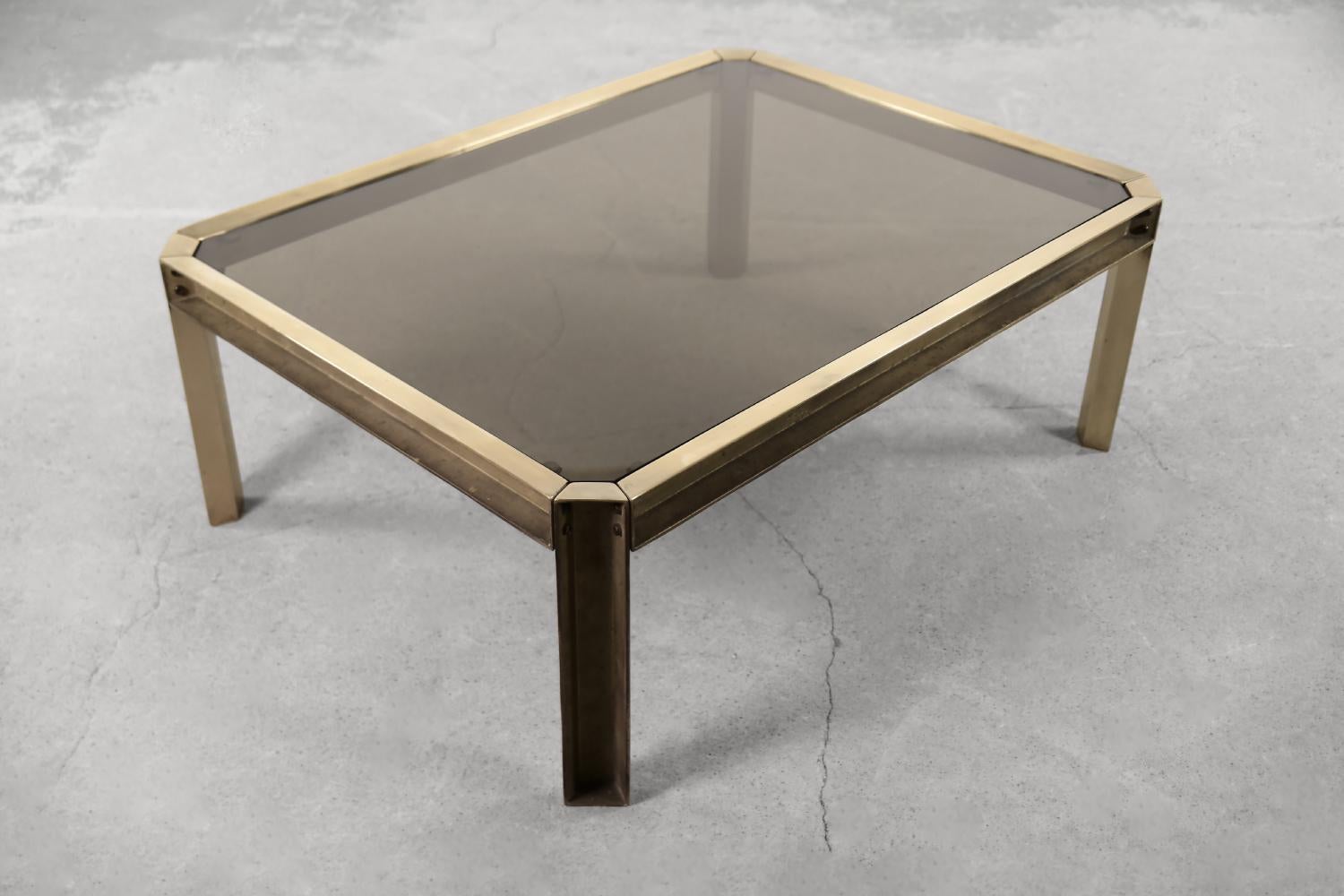 Late 20th Century Vintage Dutch Cast Brass Brutalist T09 Embassy Coffee Table by Peter Ghyczy
