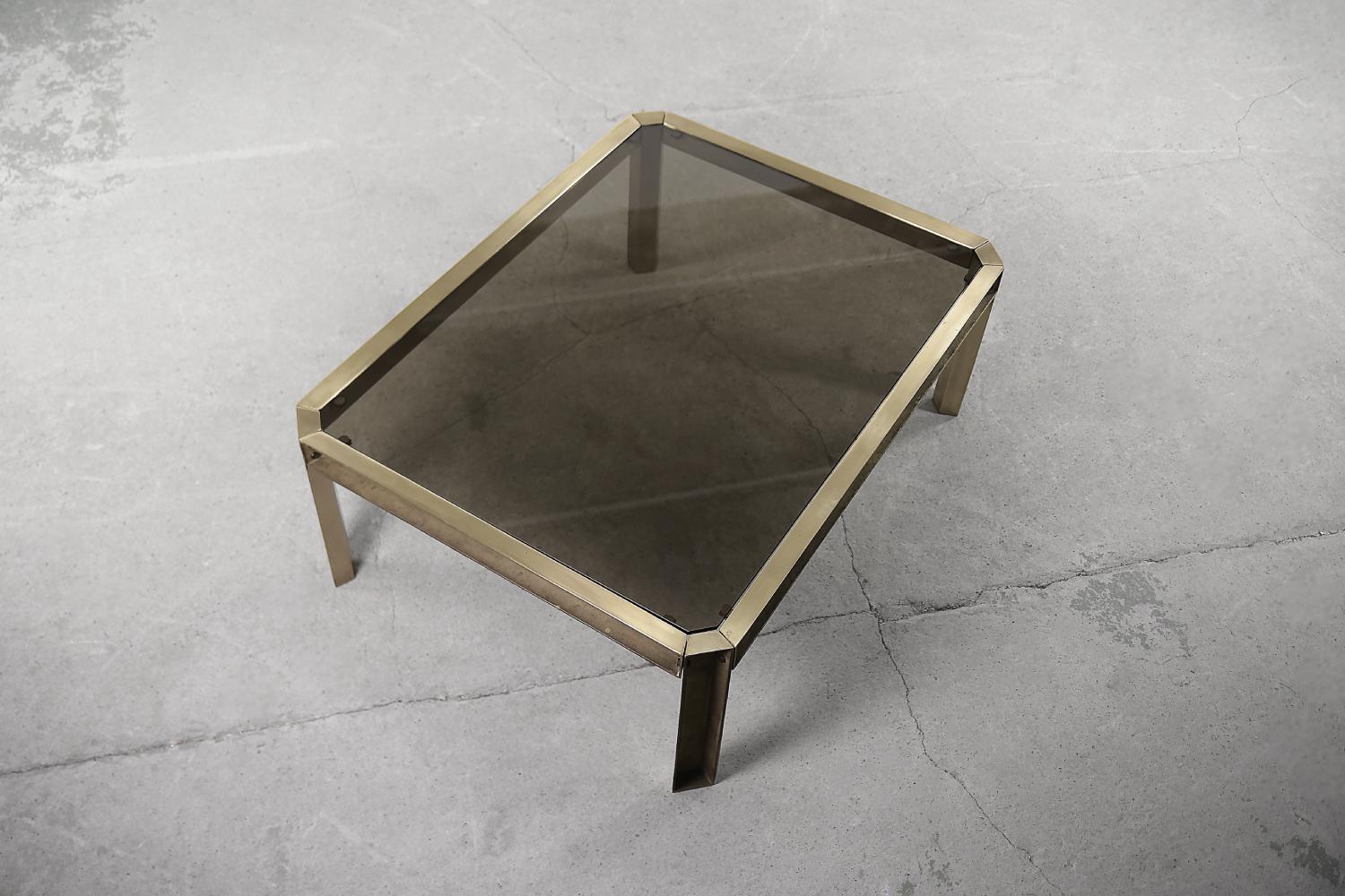 Vintage Dutch Cast Brass Brutalist T09 Embassy Coffee Table by Peter Ghyczy 2