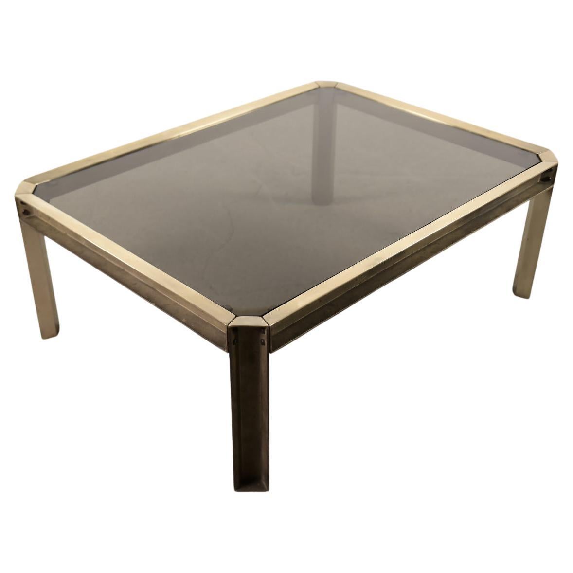 Vintage Dutch Cast Brass Brutalist T09 Embassy Coffee Table by Peter Ghyczy