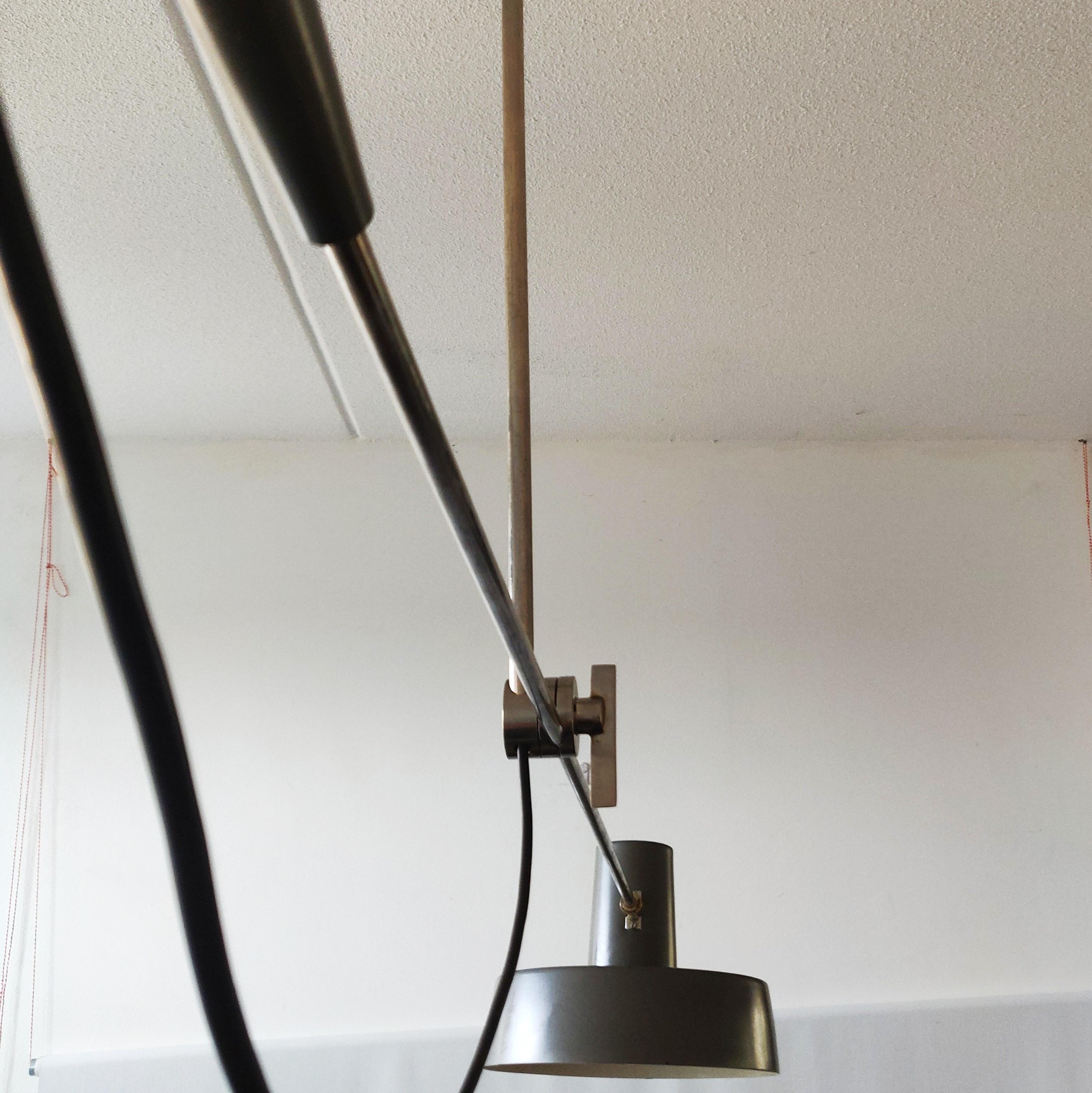 Aluminium Lampe de comptoir de plafond hollandaise de Willem Hagoort pour Hagoort Lampen, années 1960 en vente
