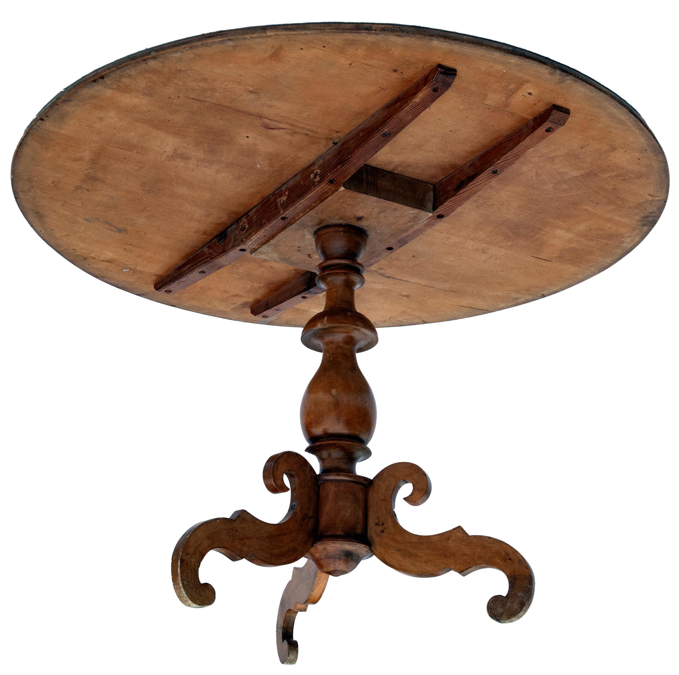 Dutch Colonial Dutch Center Table /Tripod Legs & Pedestal Round Table
