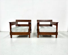 Poltrone olandesi di metà secolo in stile brutalista di Oak di Paul Bromberg per Metz & Co.