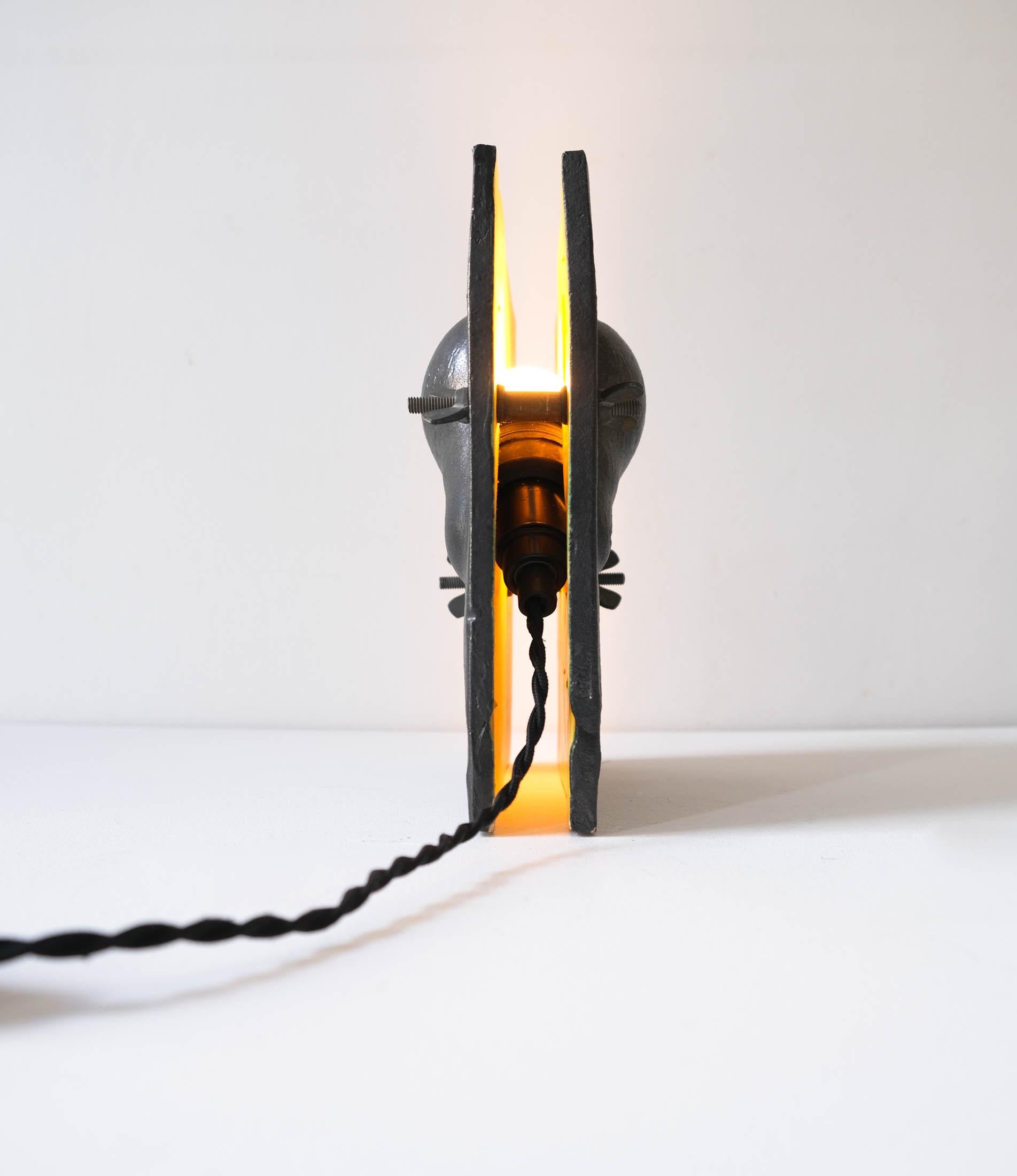 Metal Dutch Ceramic Prototype Table Lamp / Light Sculpture, Circa 1980s