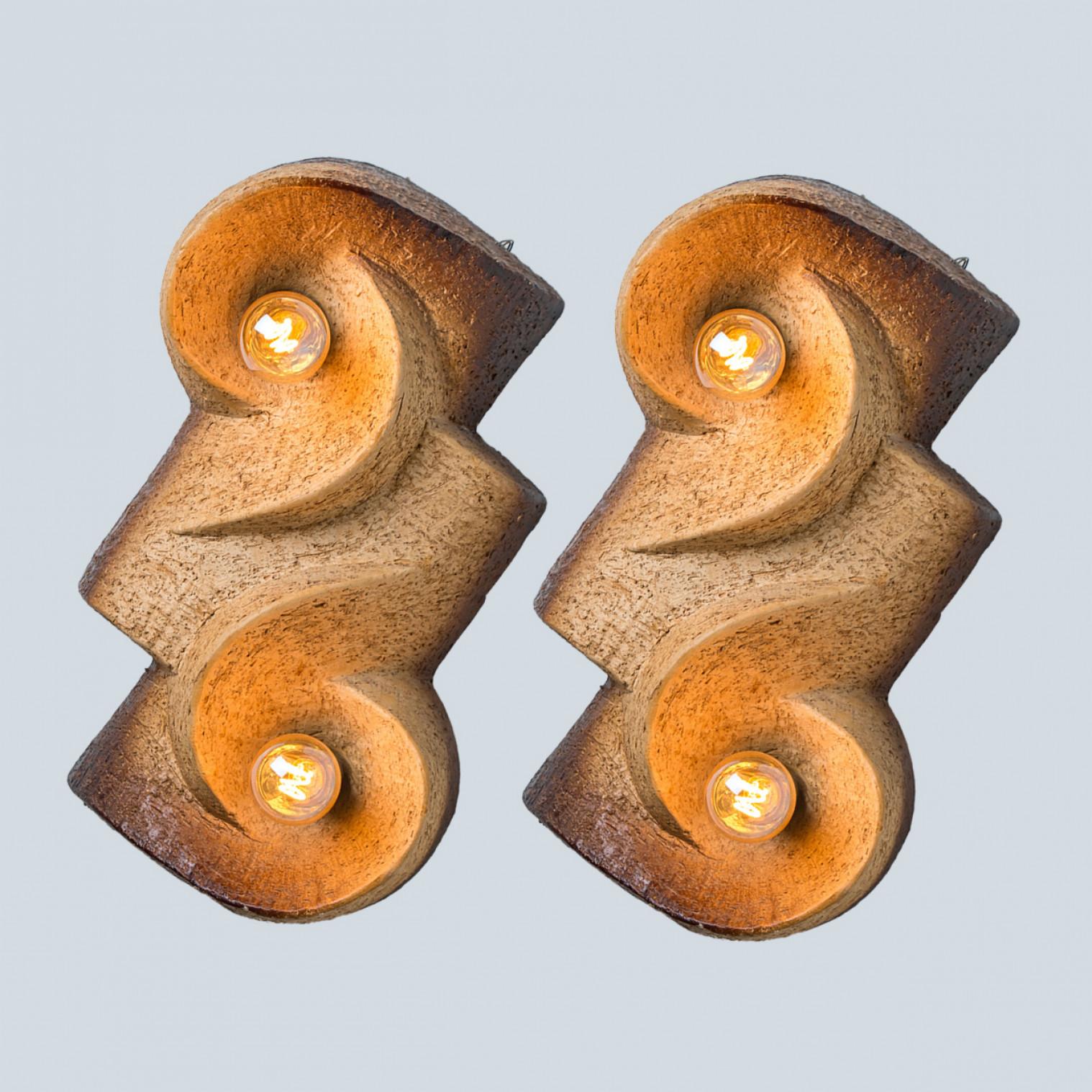 Space Age Dutch Cermamic Wall Sconces/ Lights, 1970s For Sale