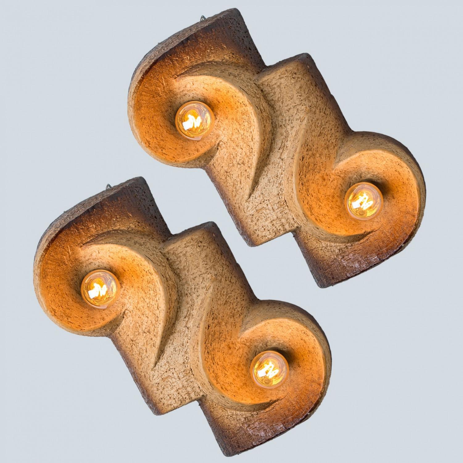 Late 20th Century Dutch Cermamic Wall Sconces/ Lights, 1970s For Sale