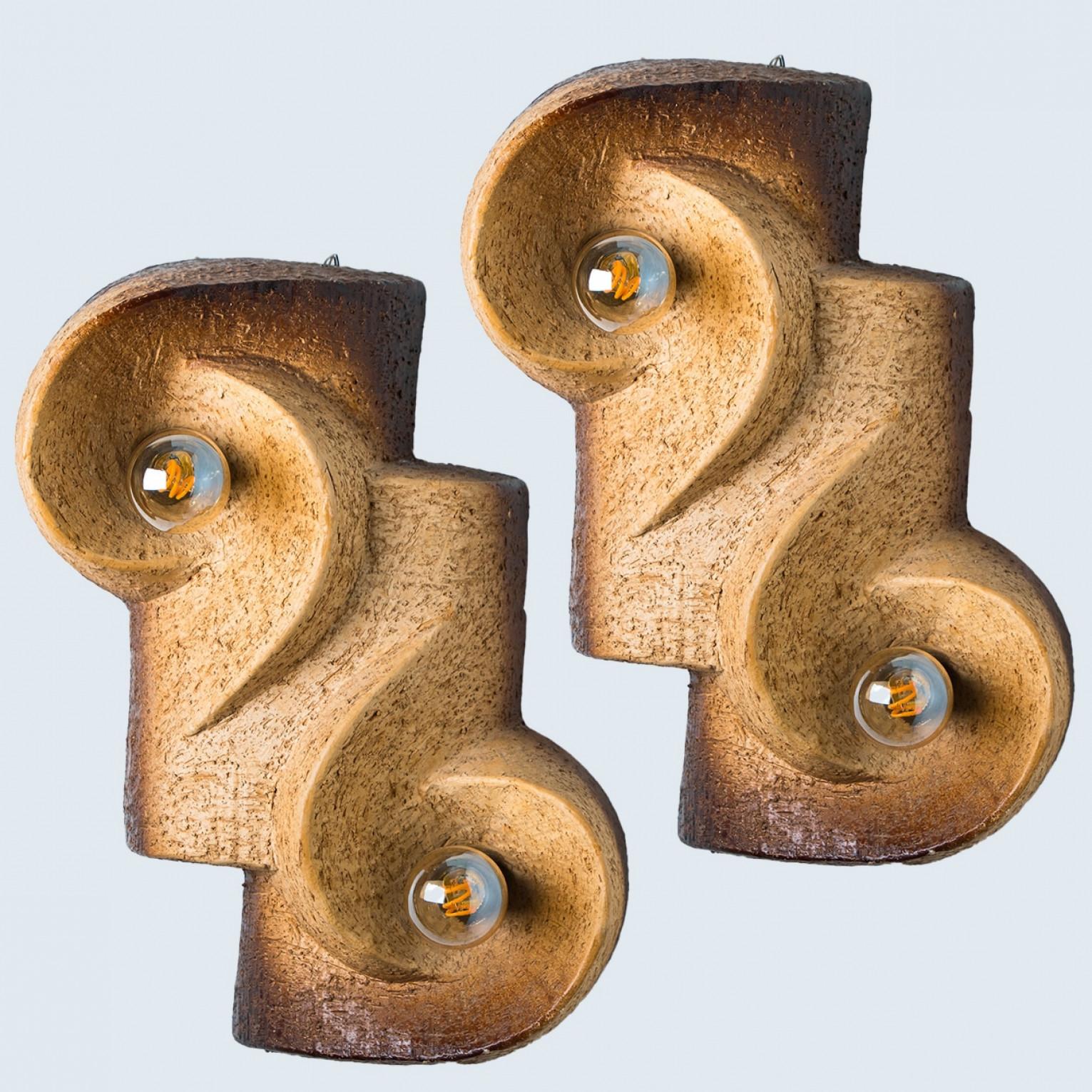 Ceramic Dutch Cermamic Wall Sconces/ Lights, 1970s For Sale