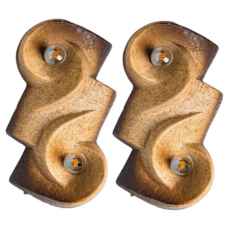 Dutch Cermamic Wall Sconces/ Lights, 1970s For Sale