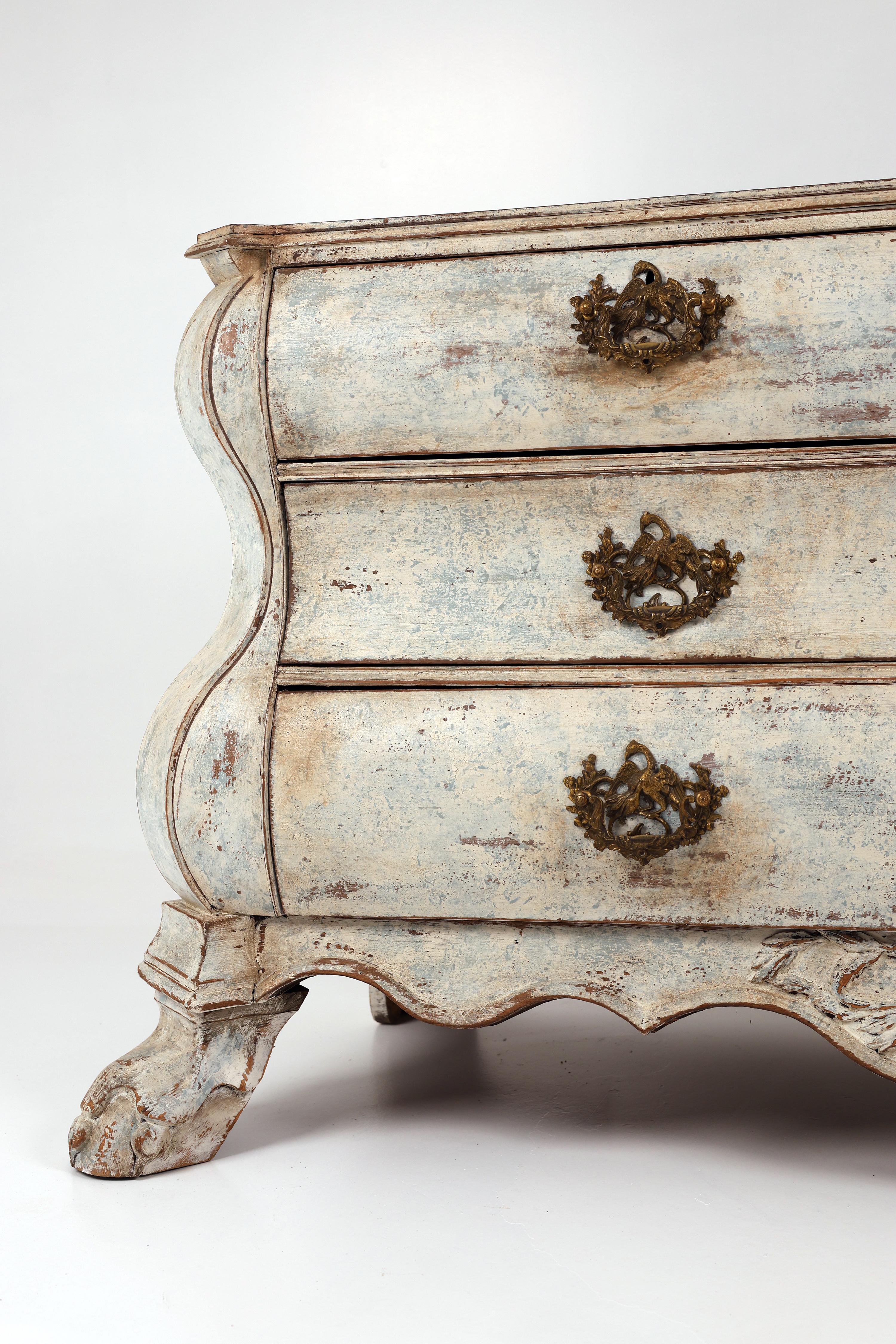 Néerlandais Dutch Chest of Drawers, Hand-Painted in the Gustavian Style, Late 18th Century en vente
