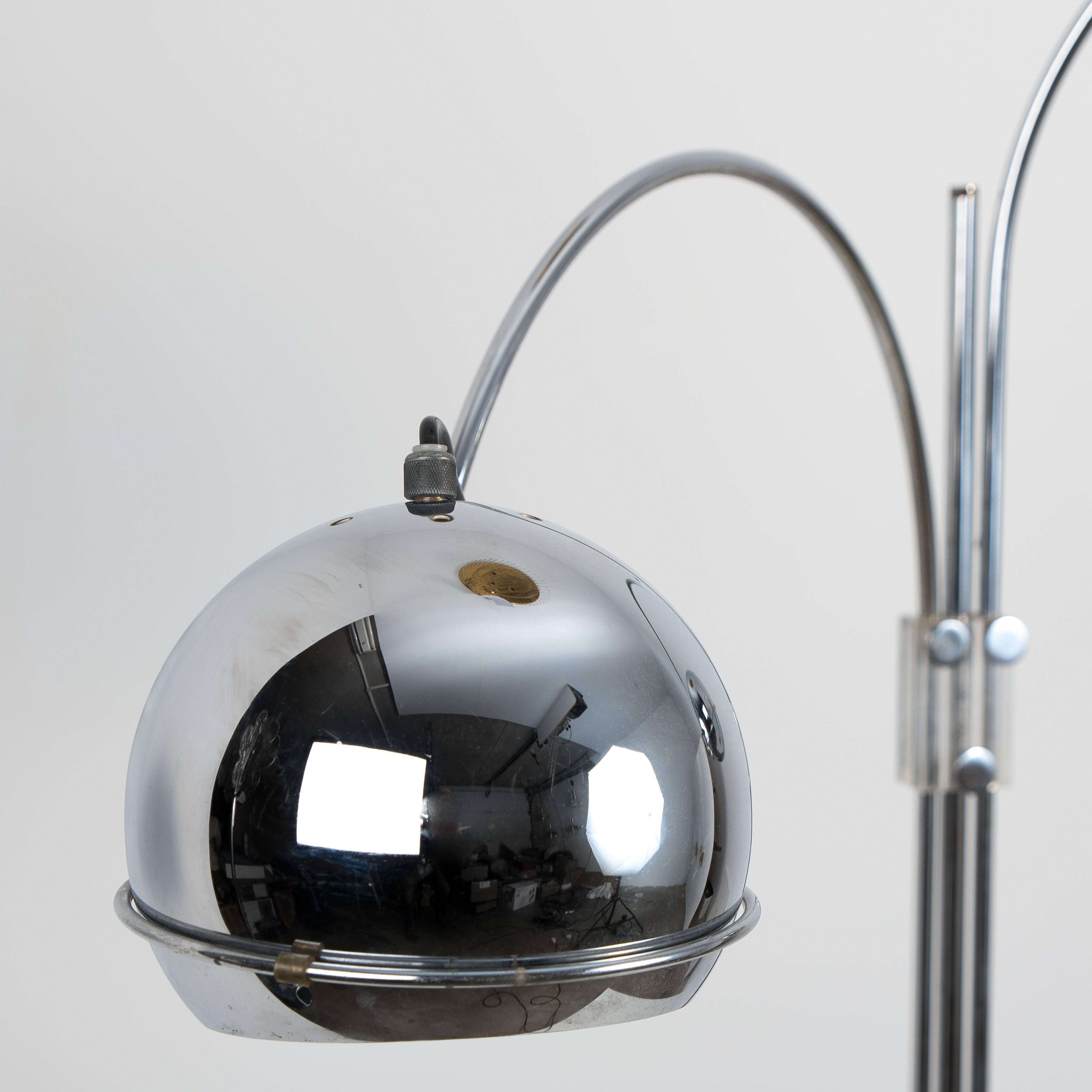20th Century Dutch Chrome Floor Lamp from Gepo, Double Eye-Ball, 1960s