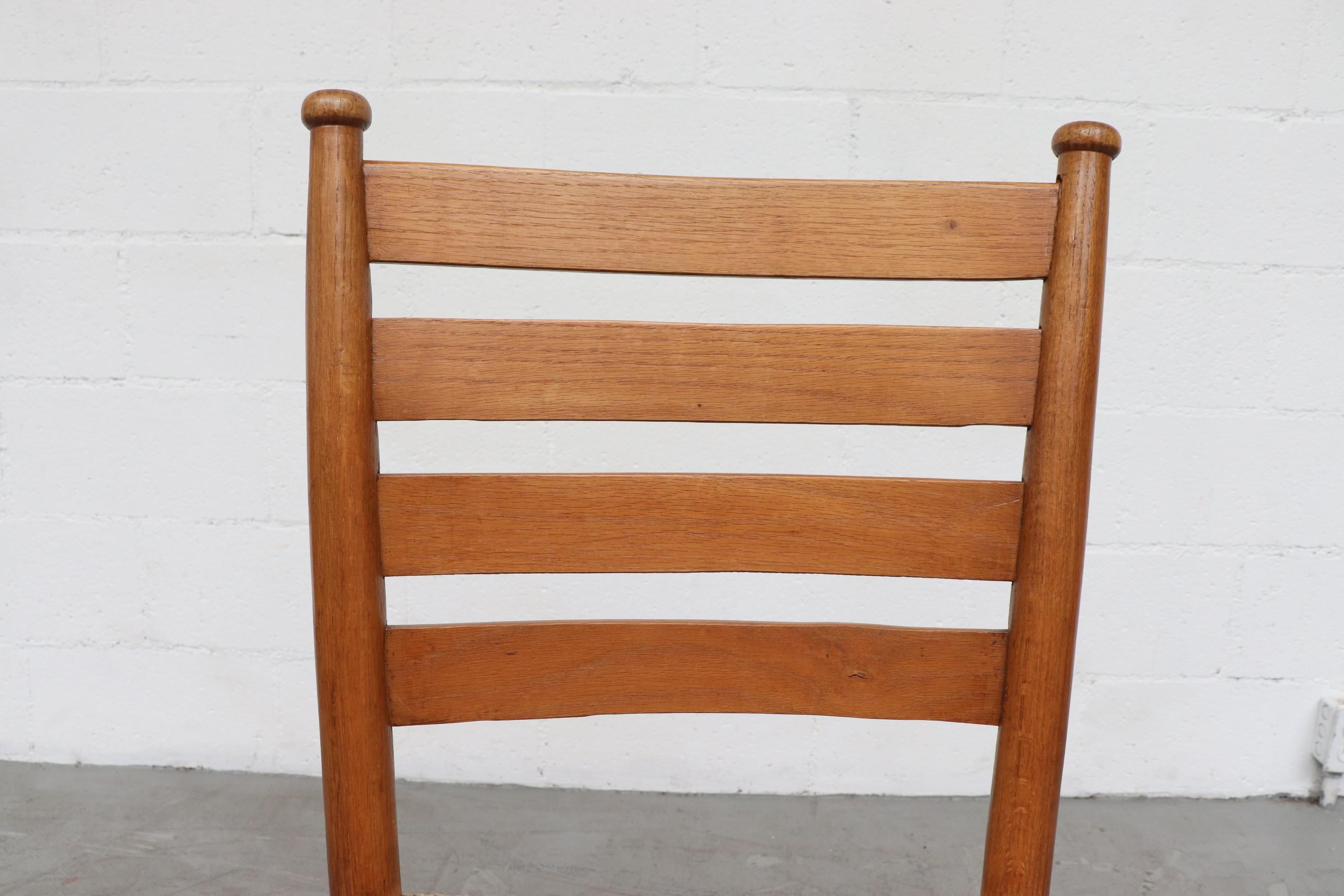Set of 6  Dutch Oak and Rush Church Chairs from the Zuiderkerk Enkhuizen  In Good Condition In Los Angeles, CA