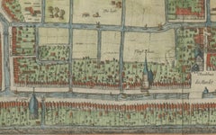 Dutch City Plan of Workum in Friesland by N. Van Geelkercken, hand-colored 1616