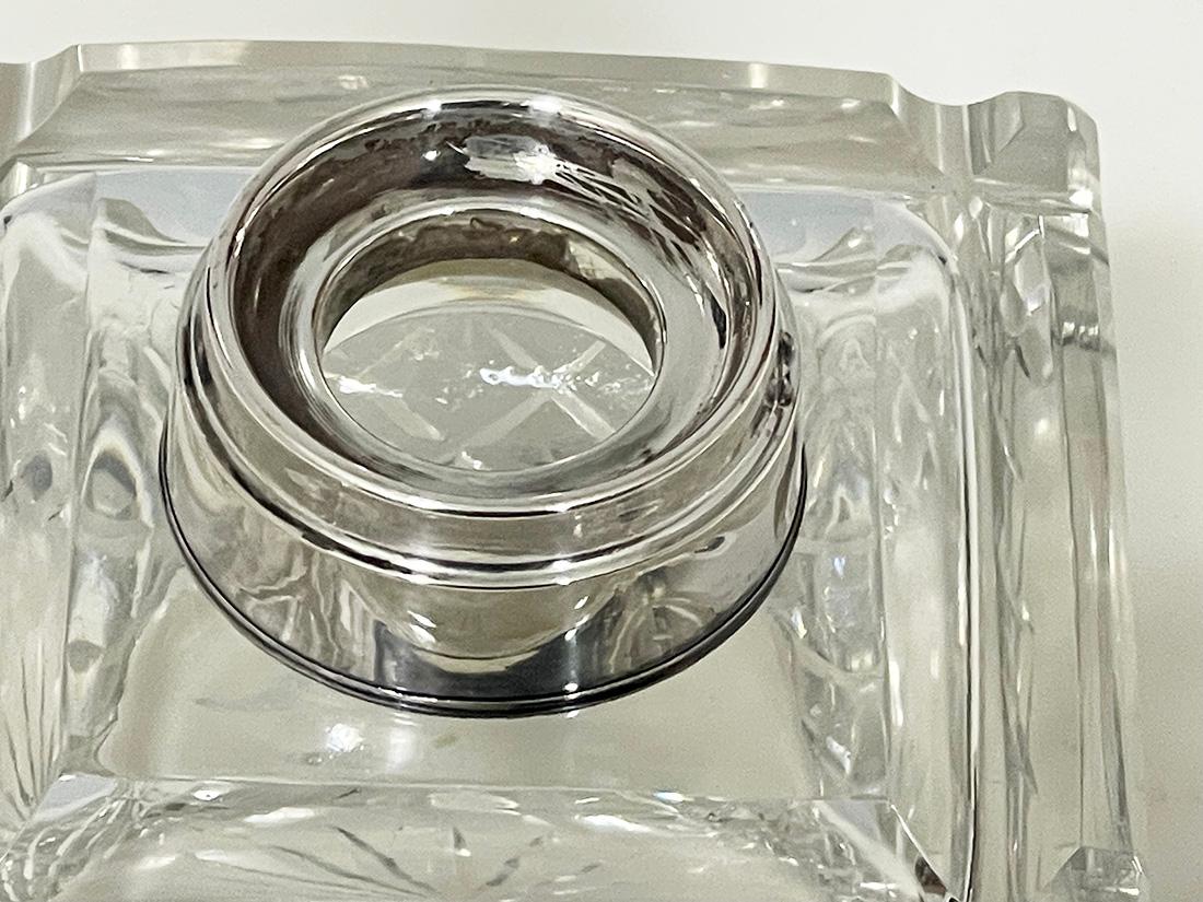 Dutch clear crystal with Silver Inkwell, mid 20th Century For Sale 4
