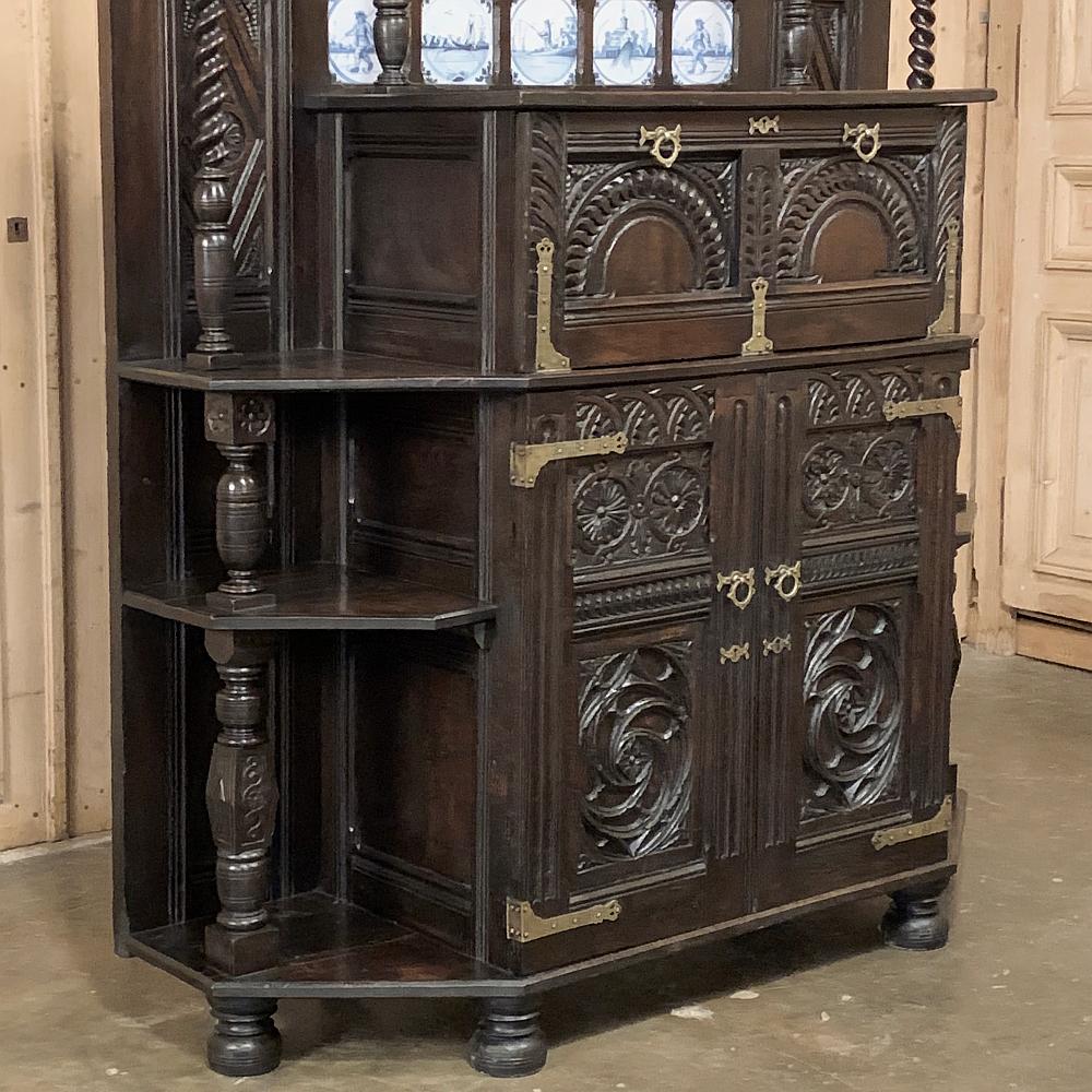 Dutch Collector's Cabinet, 18th Century Renaissance Style In Good Condition In Dallas, TX