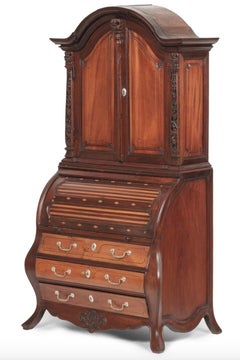 Dutch-Colonial 18th Century Small Children's or Ladies Bureau with Silver Mounts