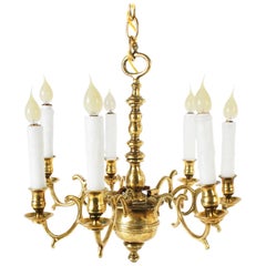 Dutch Colonial 7-Light Brass Chandelier, 18th Century
